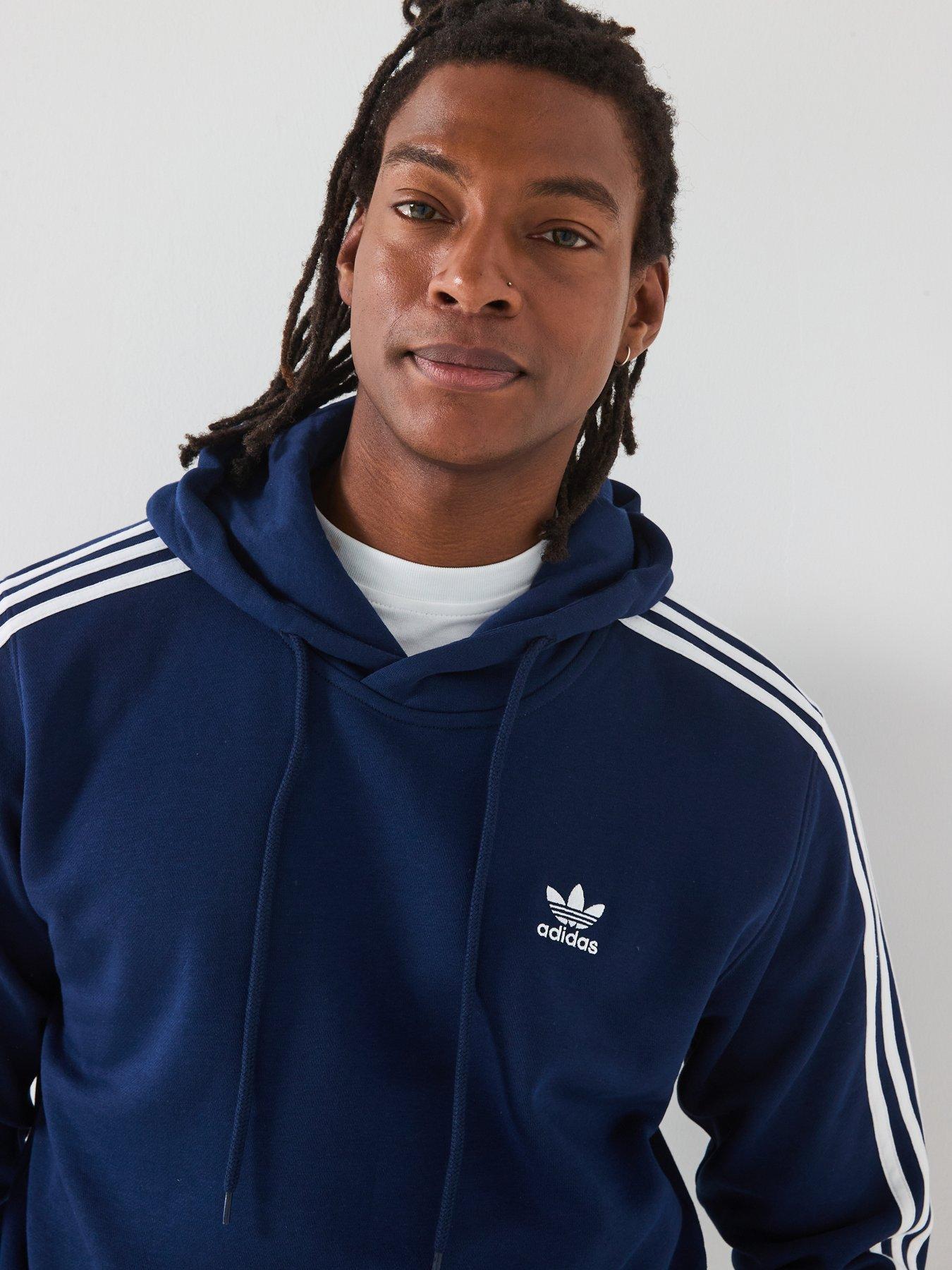 adidas-originals-mens-3-stripe-overhead-hoodie-navyoutfit