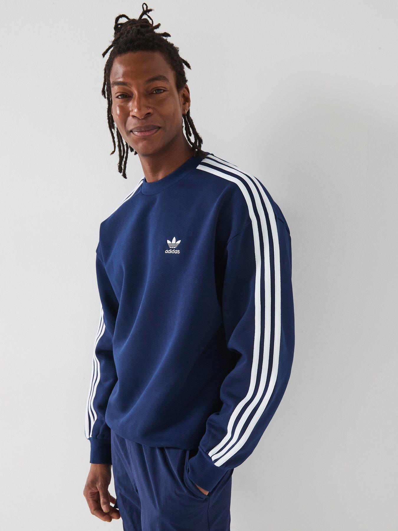 Image of adidas Originals Mens Adicolor Oversized Crew Sweat - Navy - Blue