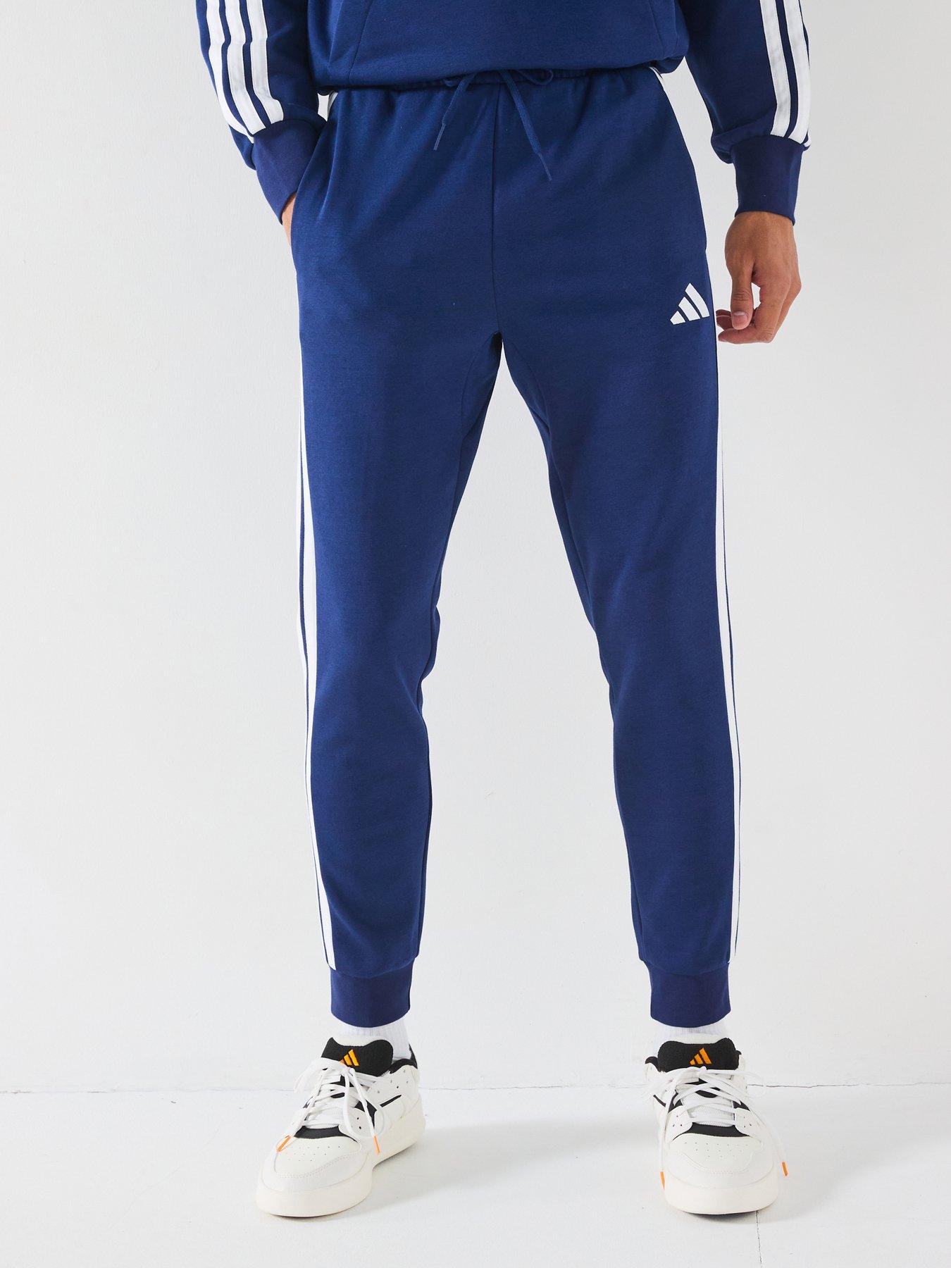 adidas-sportswear-mens-essentials-3-stripe-fleece-joggers-bluefront