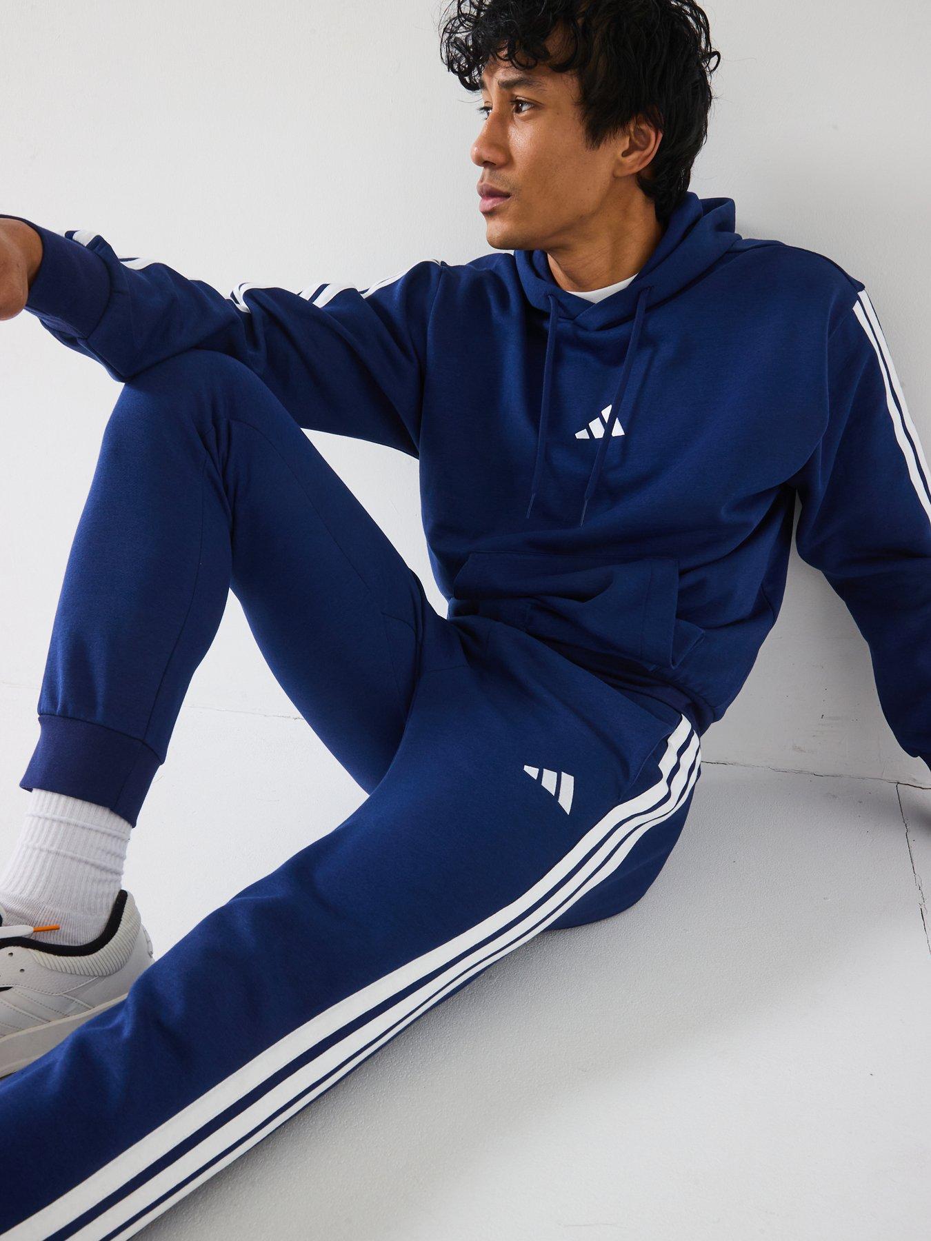 adidas-sportswear-mens-essentials-3-stripe-fleece-joggers-bluedetail