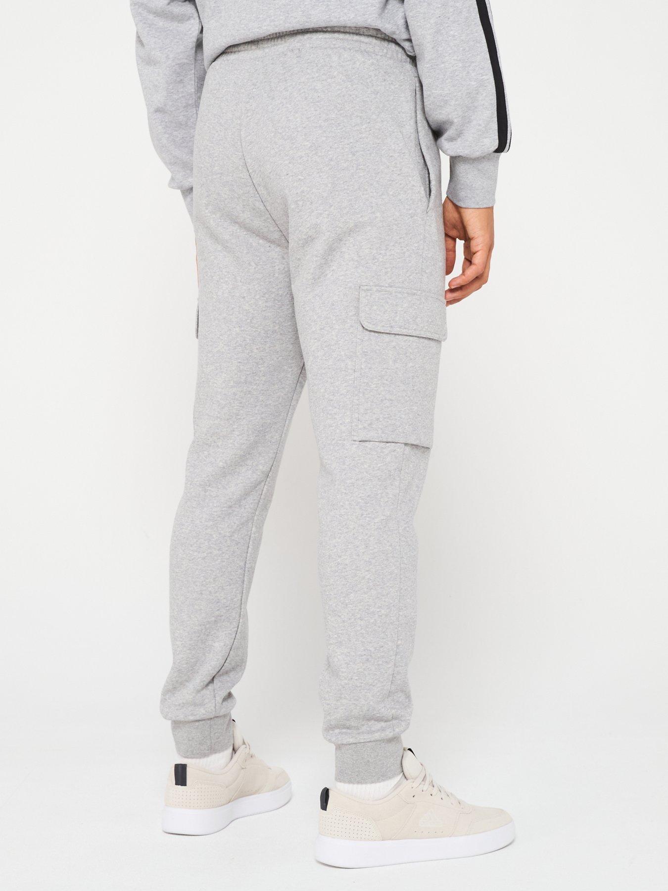 adidas-sportswear-mens-essentials-feelcozy-fleece-cargo-joggers-greystillFront