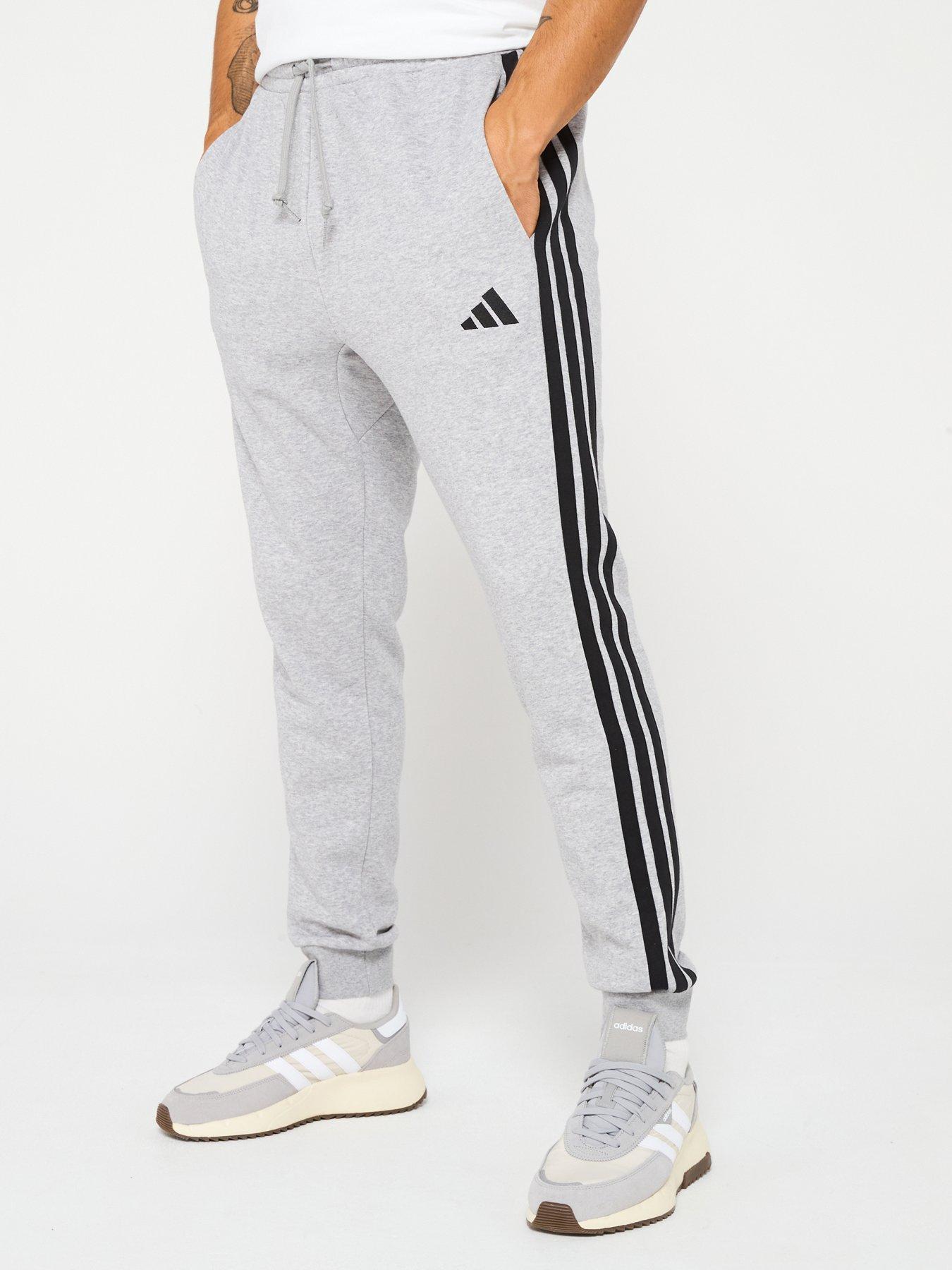 adidas-sportswear-mens-essential-3-stripe-french-terry-joggers-grey