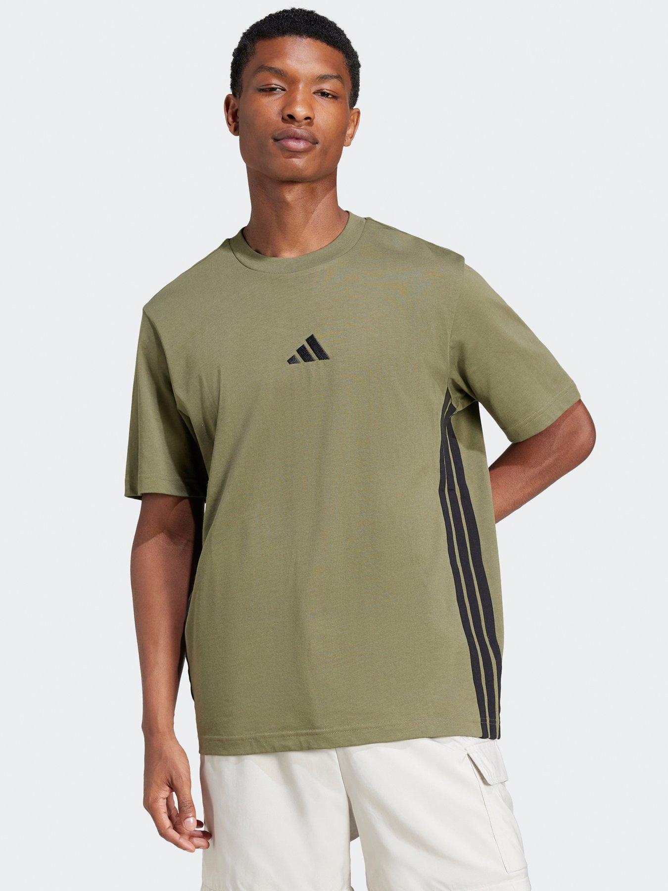 adidas-sportswear-mens-essentials-3-stripe-single-jersey-t-shirt-green