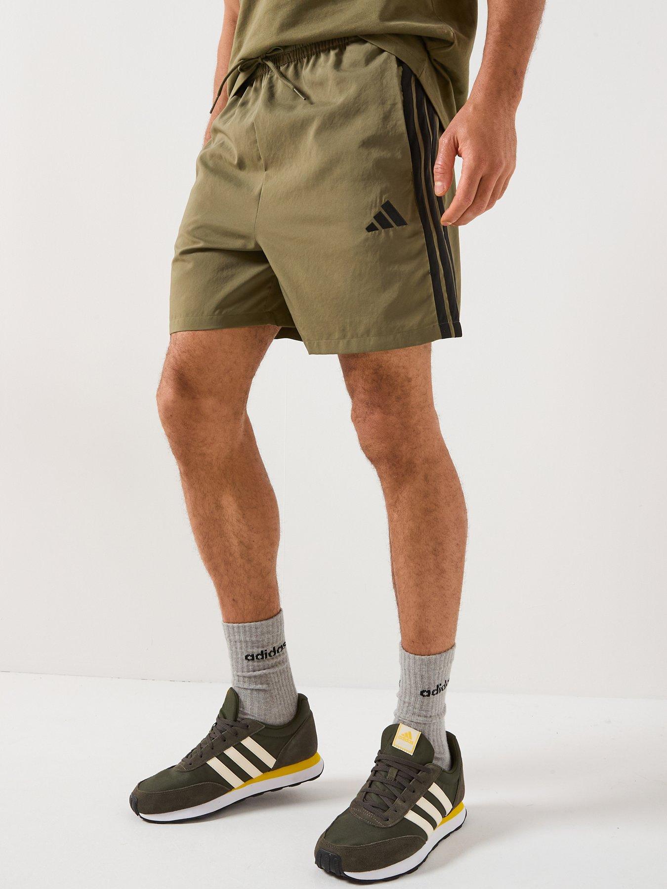 Image 1 of 5 of adidas Sportswear Men's Essentials 3-Stripe Chelsea Shorts - Green
