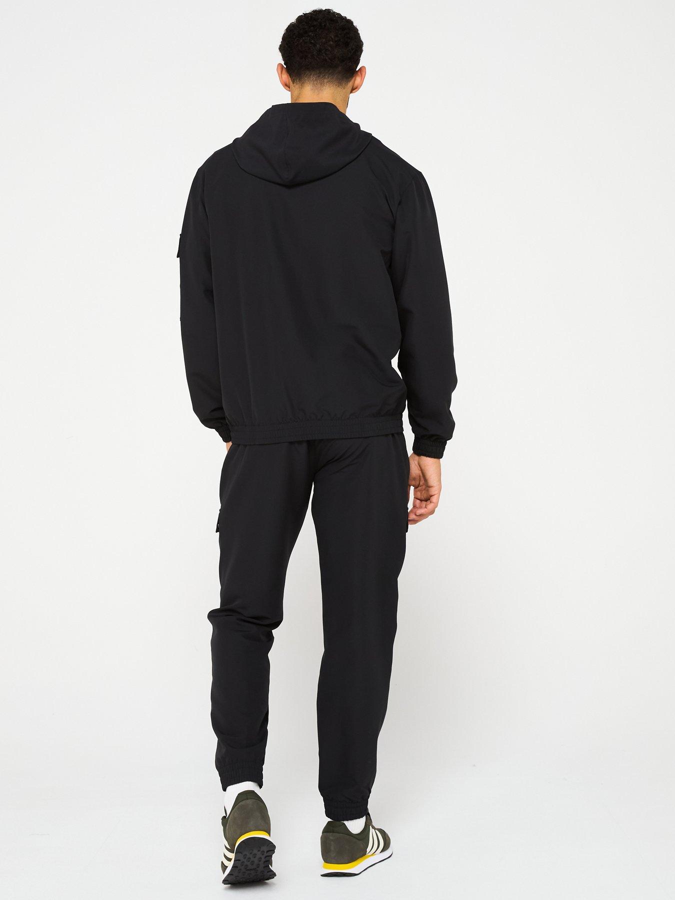 adidas-sportswear-mens-sportswear-woven-cargo-tracksuit-blackstillFront