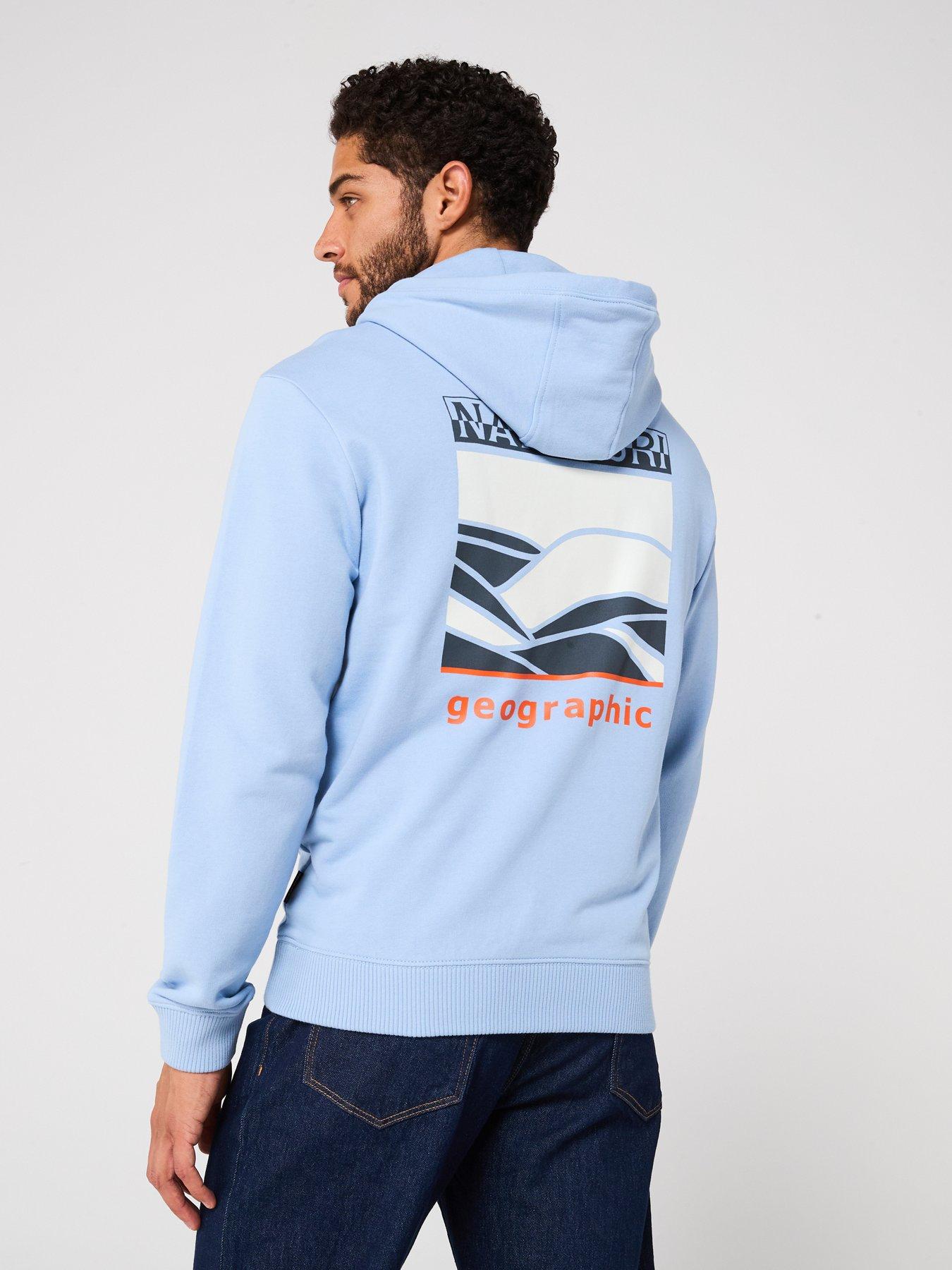 Image 2 of 5 of NAPAPIJRI Men's Back Graphic Overhead Hoodie - Blue