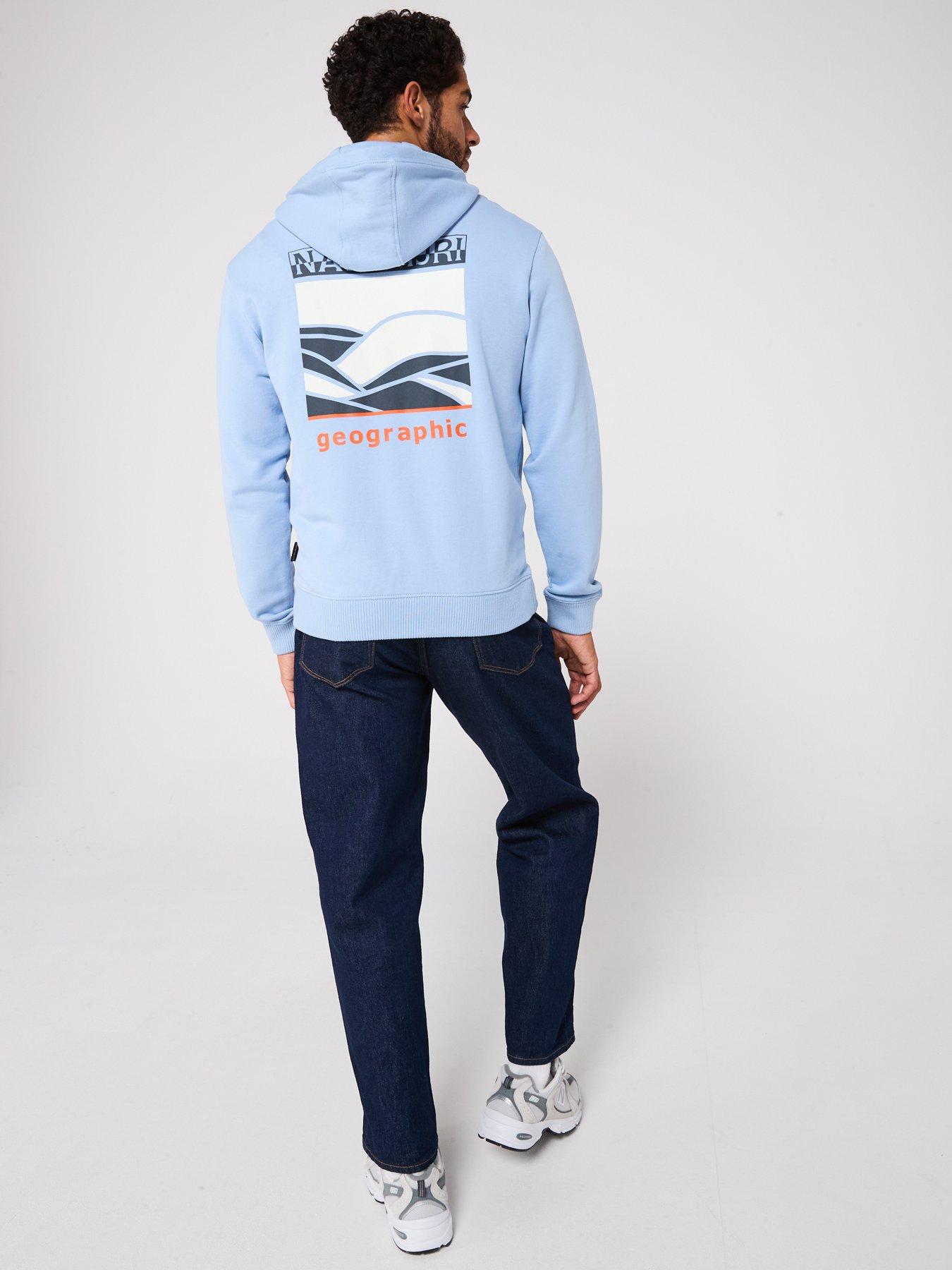 Image 5 of 5 of NAPAPIJRI Men's Back Graphic Overhead Hoodie - Blue