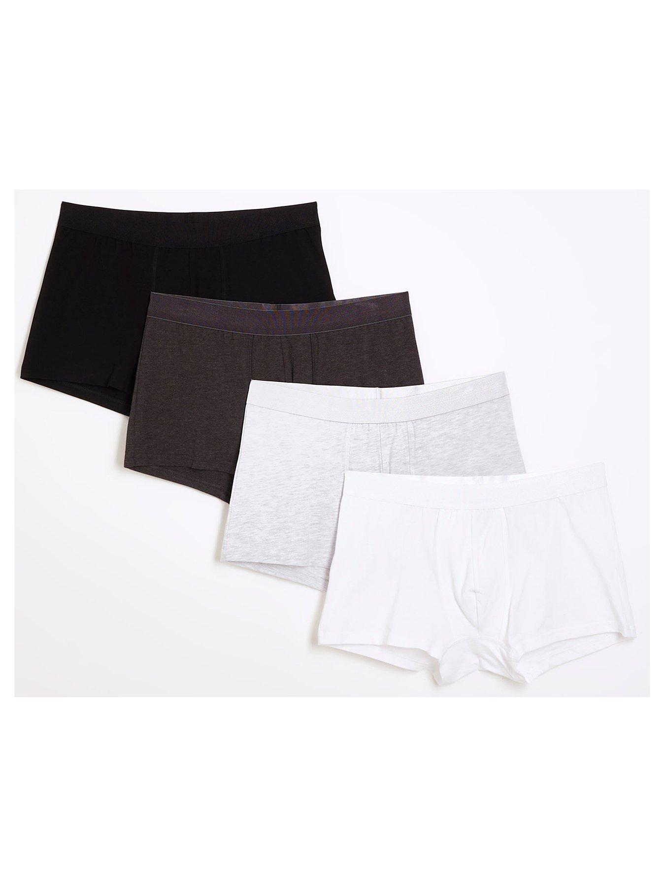 river-island-river-island-4-pack-plain-waistband-trunks-mix-marl