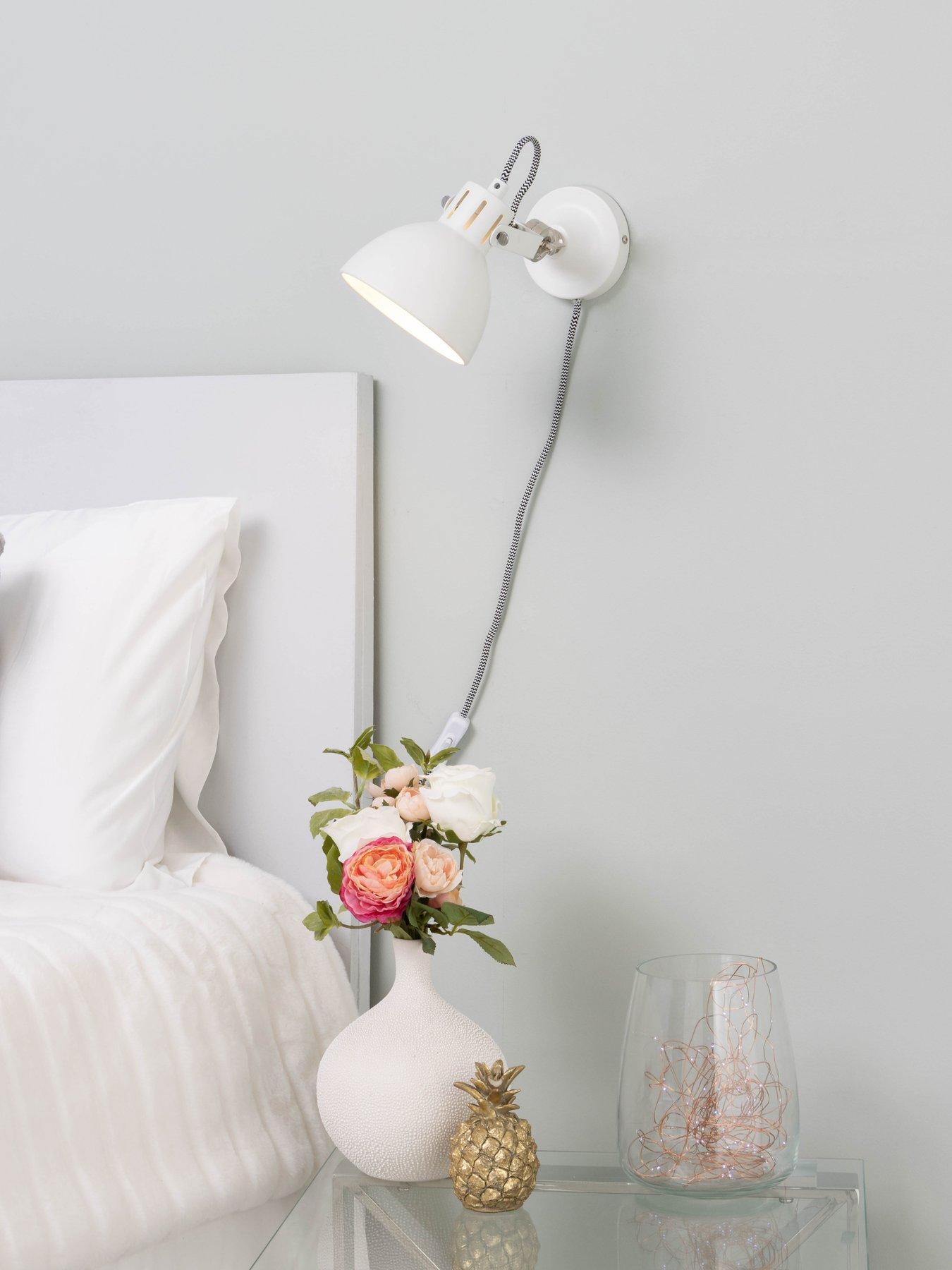 Image of BHS Daria Plug In Wall Light - White