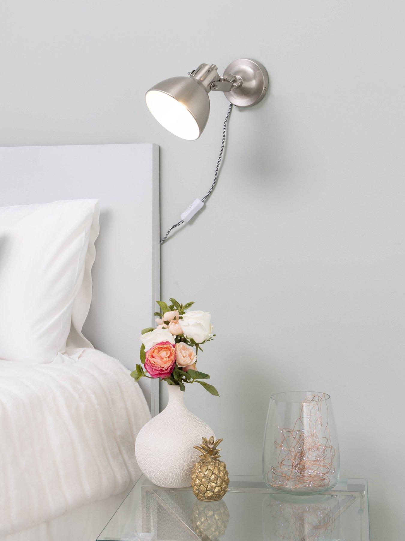 Image 1 of 4 of BHS Daria Plug In Wall Light - Satin Nickel