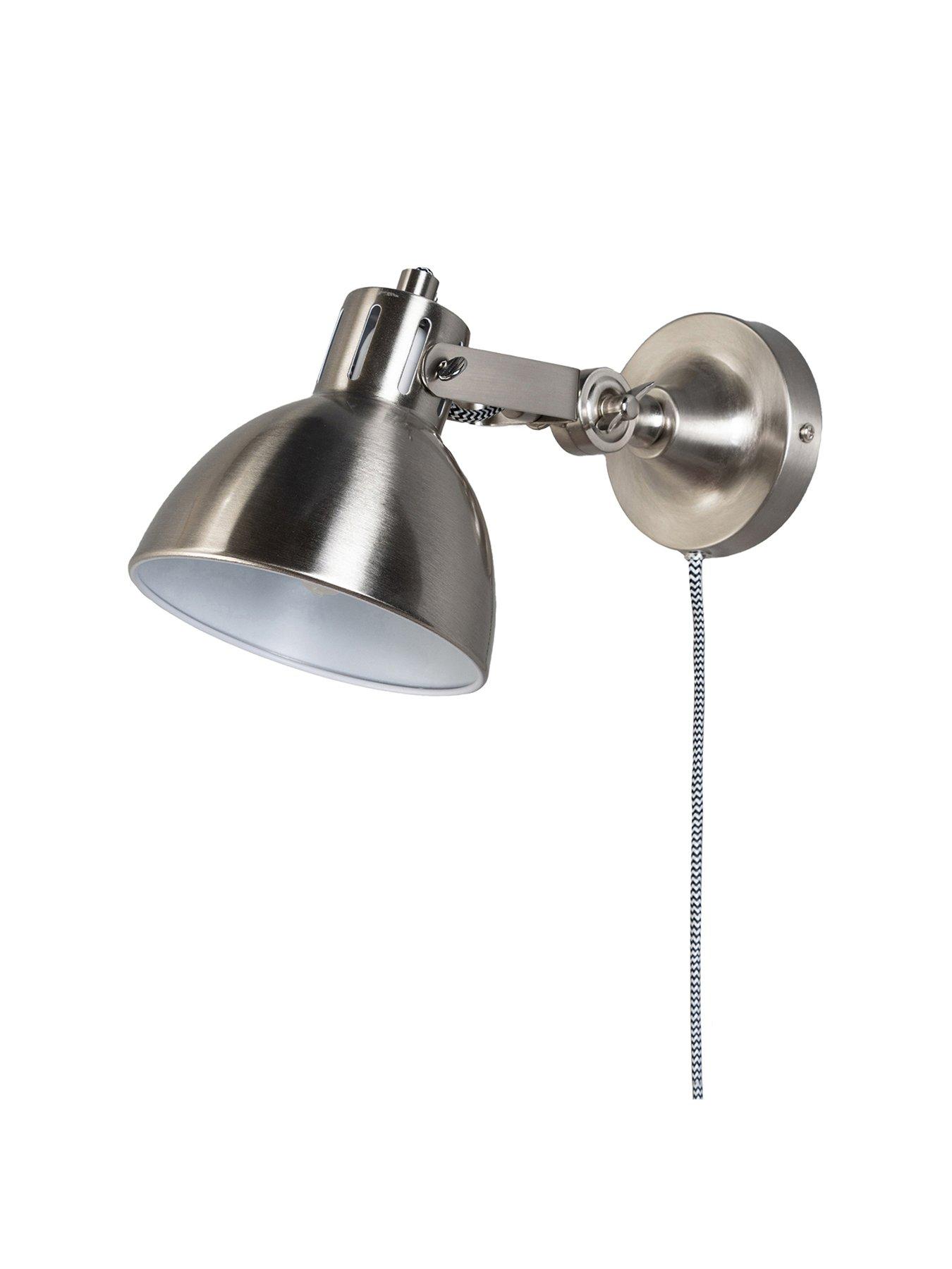 Image 2 of 4 of BHS Daria Plug In Wall Light - Satin Nickel
