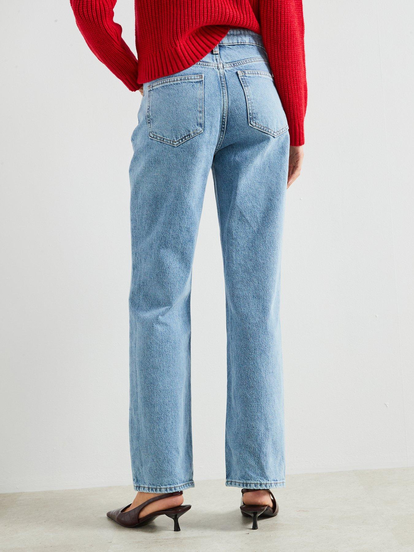 Image 2 of 6 of Mango Matilda Mid Rise Straight Jeans - Blue