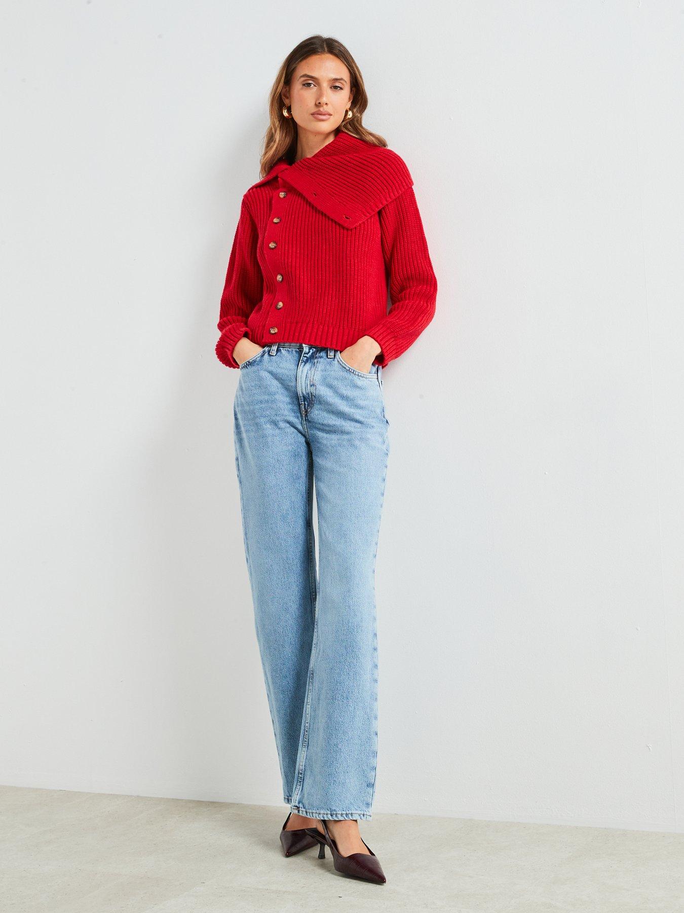 Image 4 of 6 of Mango Matilda Mid Rise Straight Jeans - Blue