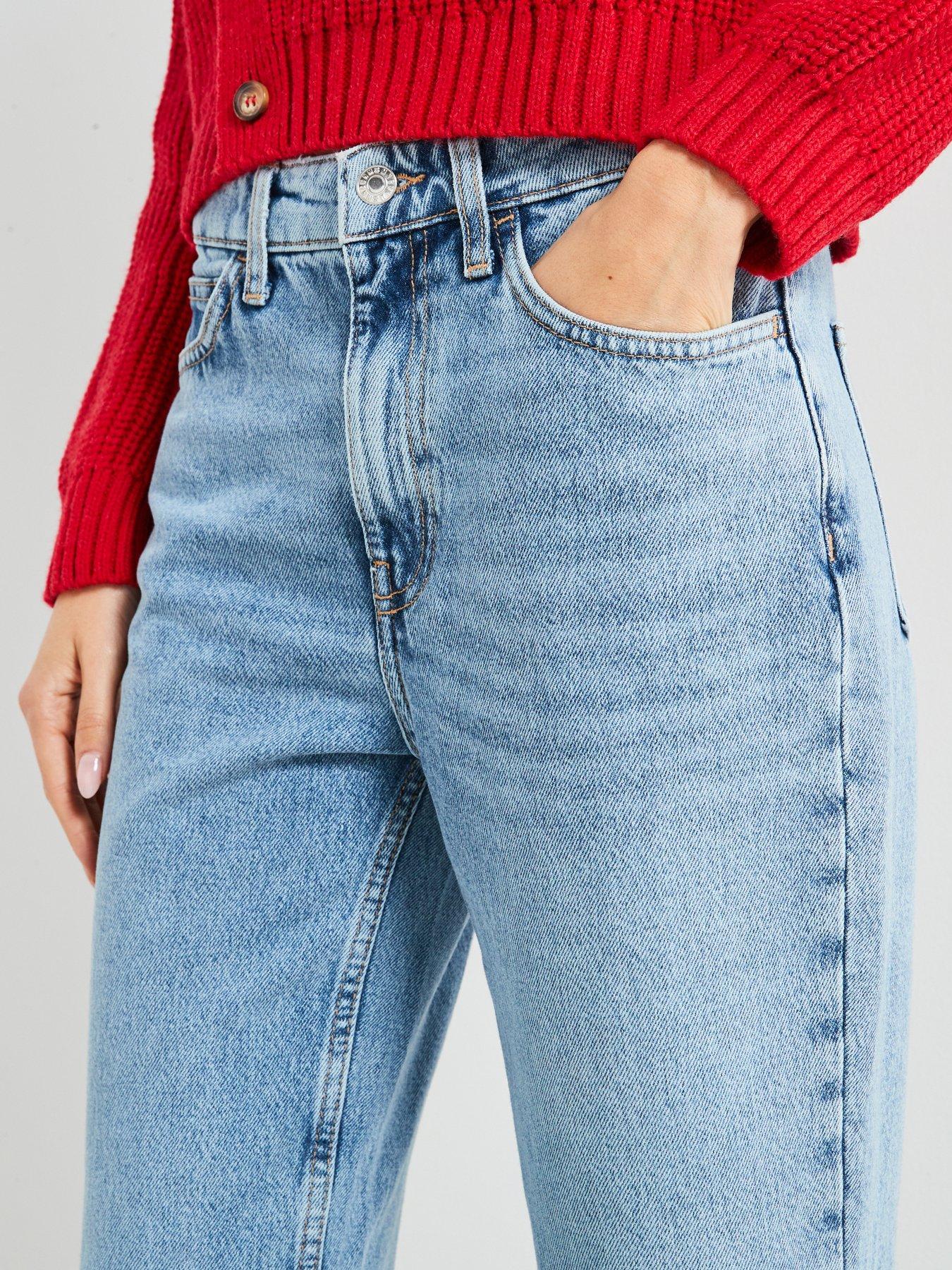 Image 6 of 6 of Mango Matilda Mid Rise Straight Jeans - Blue