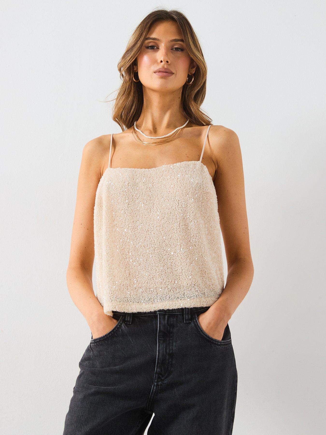 mango-sequin-cami-top-natural