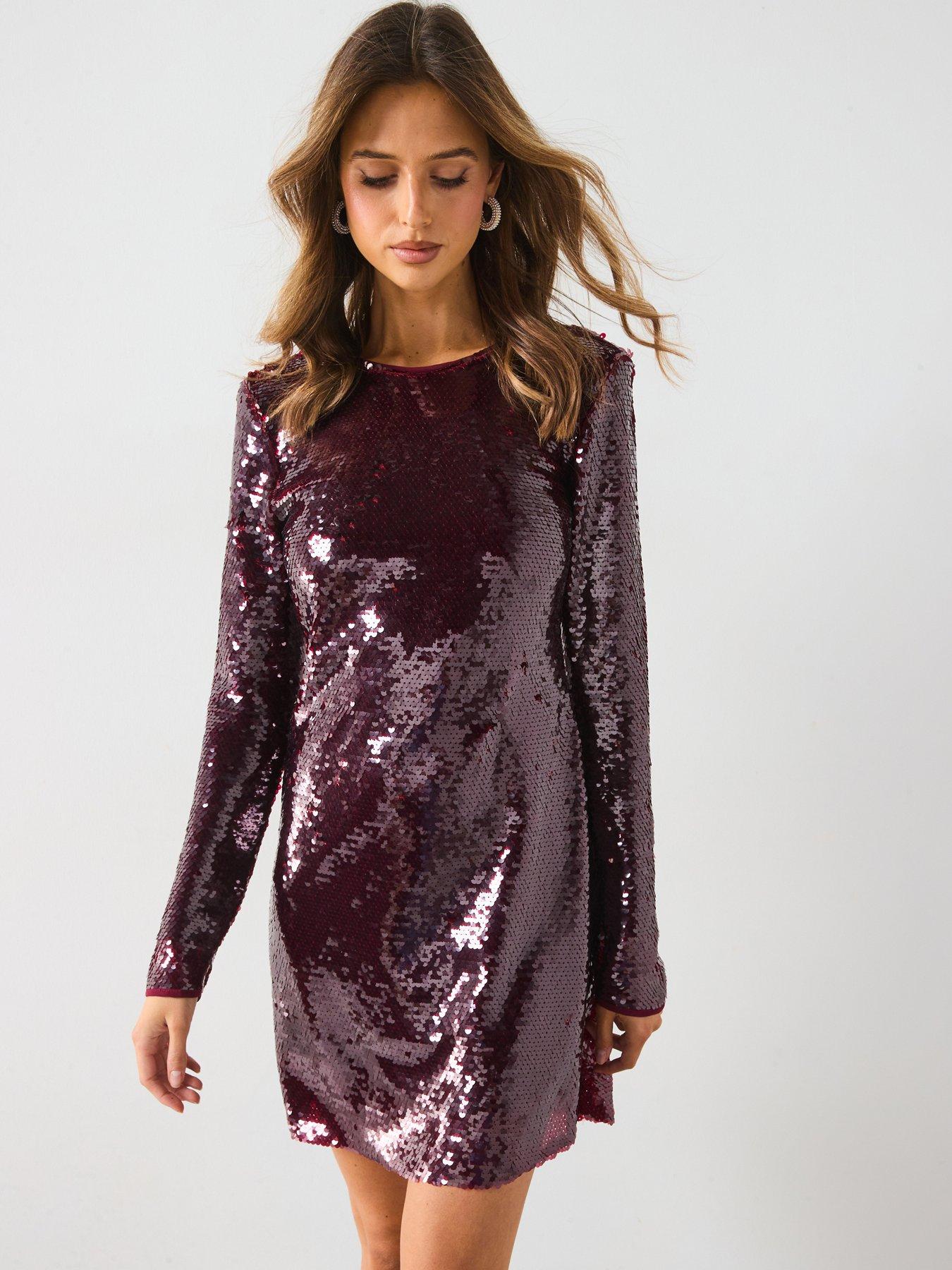 mango-burgundy-scoop-back-sequin-dress