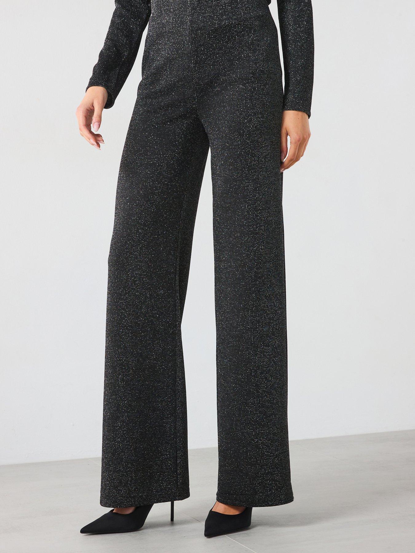 mango-lurex-flared-trousers-grey