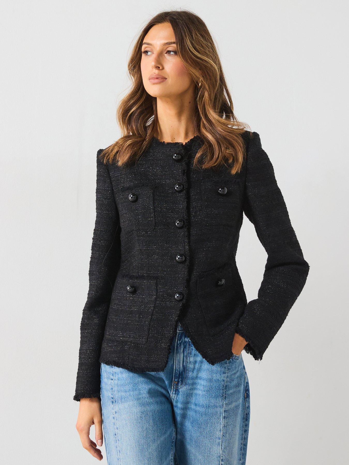 mango-tweed-button-jacket-blackfront