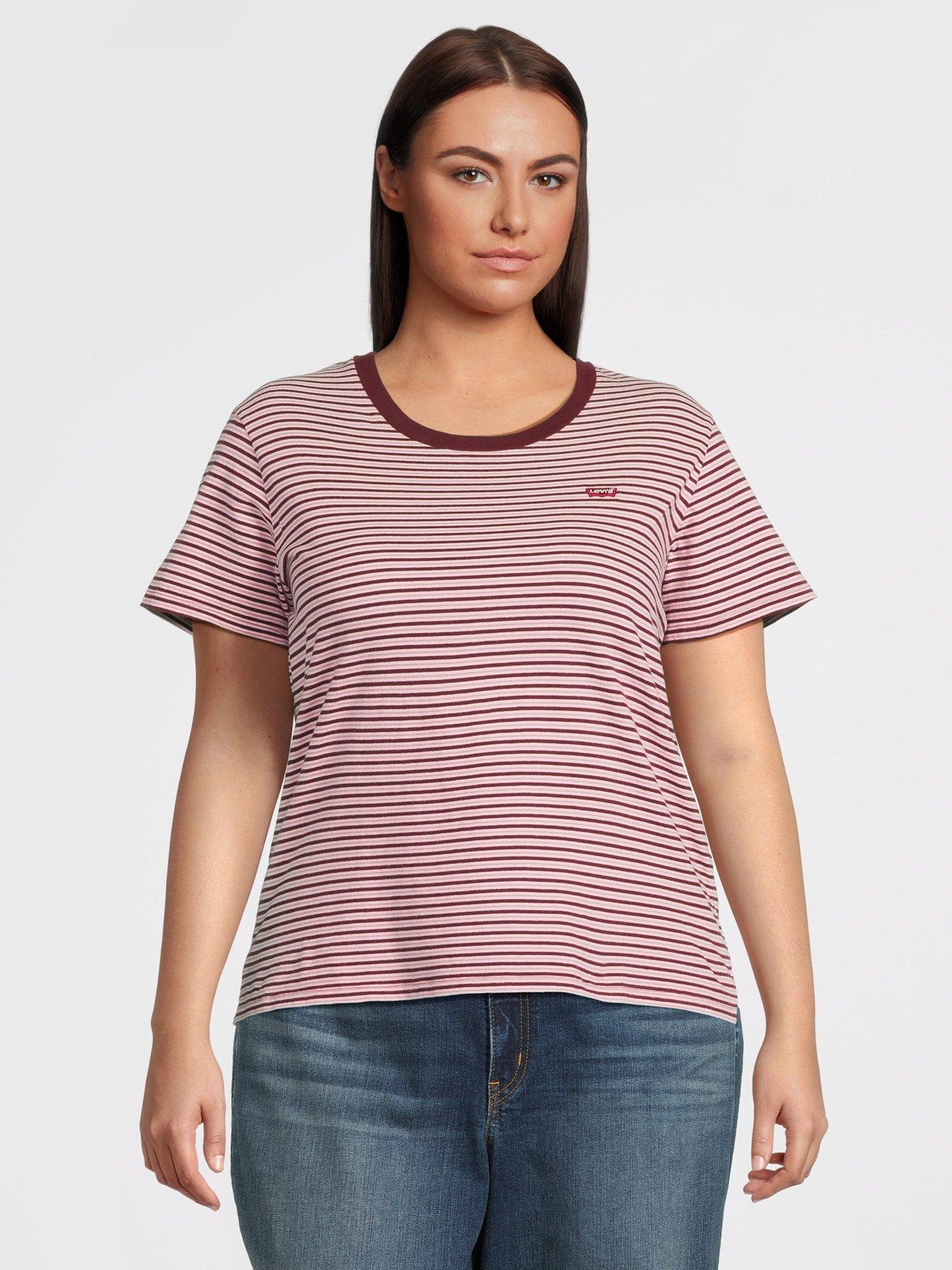 Image of Levi's Plus The Perfect Tee (plus) - Anita Stripe Zinfandel
