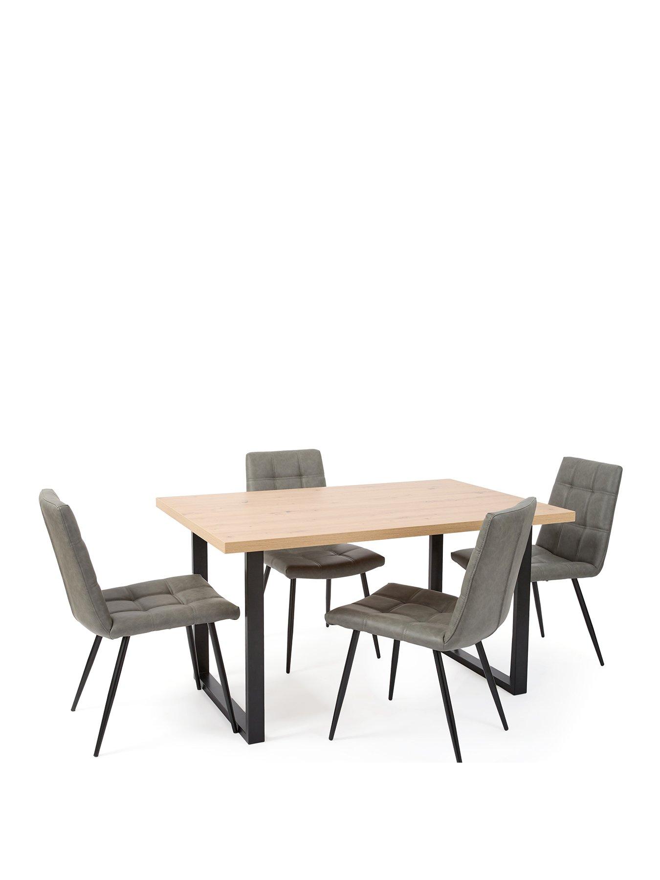 very-home-burton-140-cm-dining-table-4-harlemnbspdining-chairs-artisan-oakgreystillFront