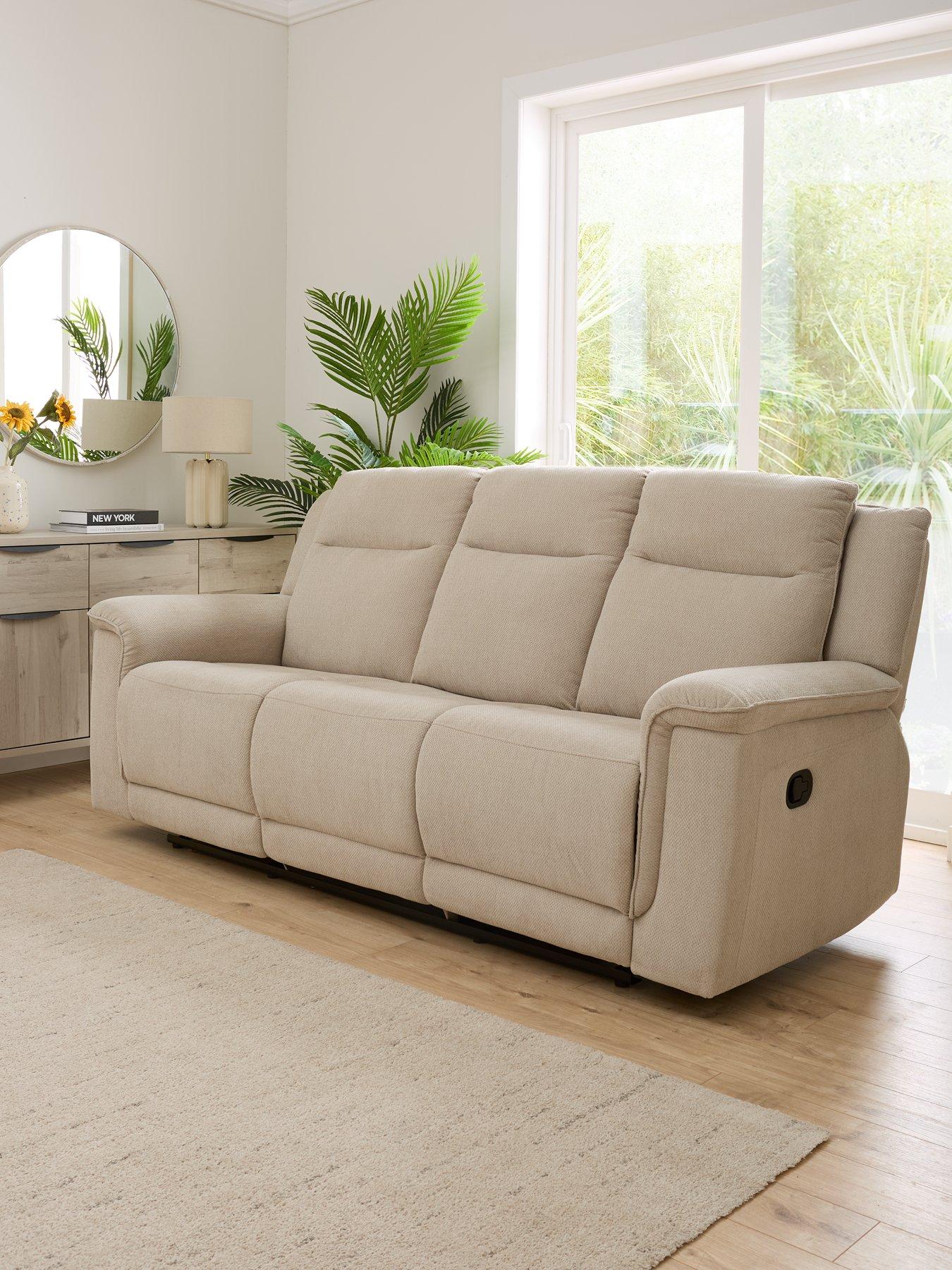 The Very Collection Miro 3 Seater Manual Fabric Recliner Sofa