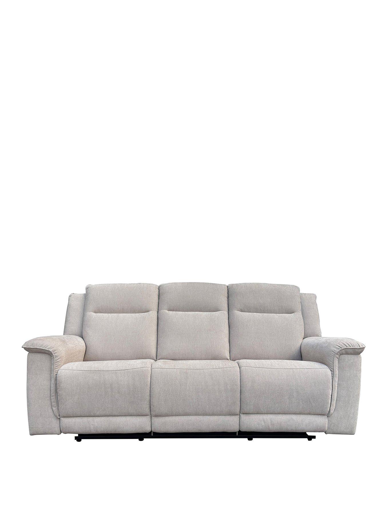 very-home-miro-3-seater-manual-fabric-recliner-sofafront