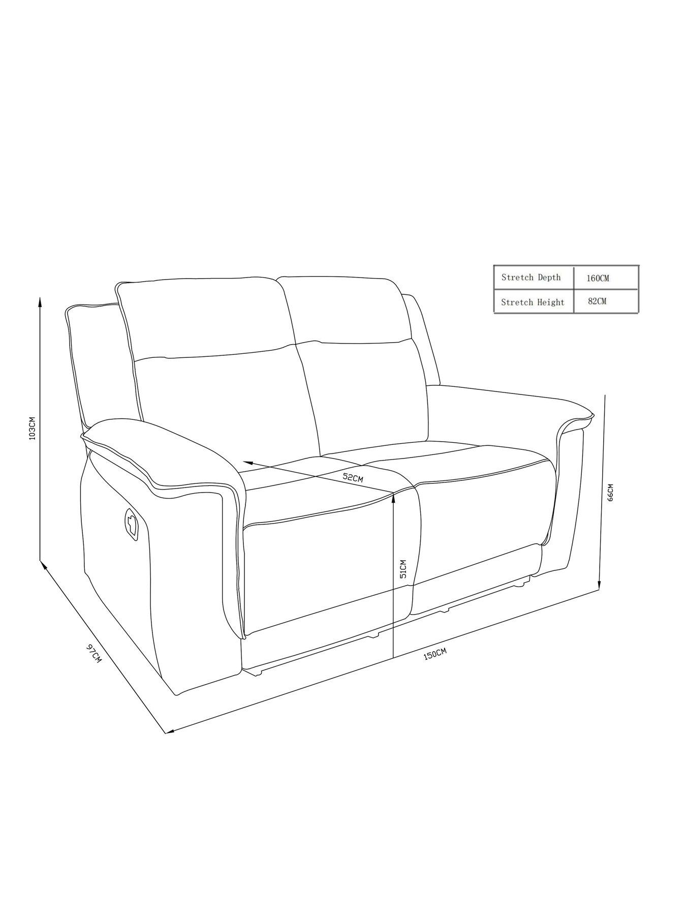 Image 7 of 7 of The Very Collection Miro 2 Seater Manual Fabric Recliner Sofa