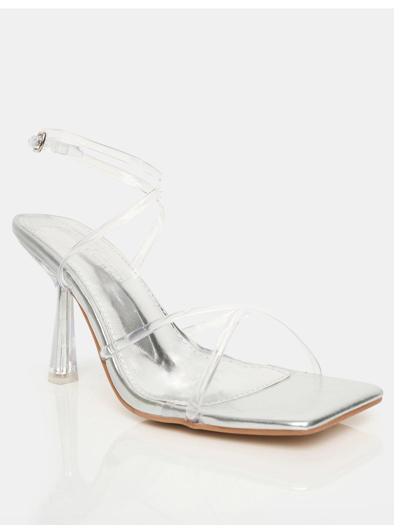 Image 2 of 4 of Public Desire Bree Perspex Barely There Sandal - Silver
