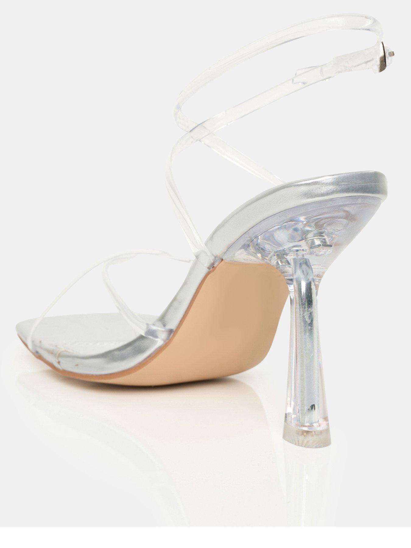 Image 3 of 4 of Public Desire Bree Perspex Barely There Sandal - Silver