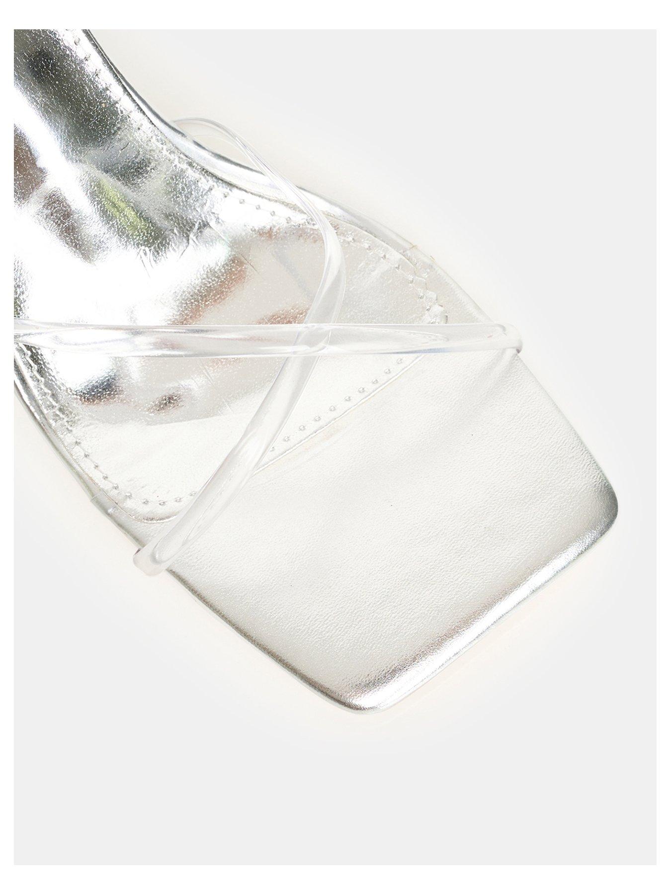 Image 4 of 4 of Public Desire Bree Perspex Barely There Sandal - Silver