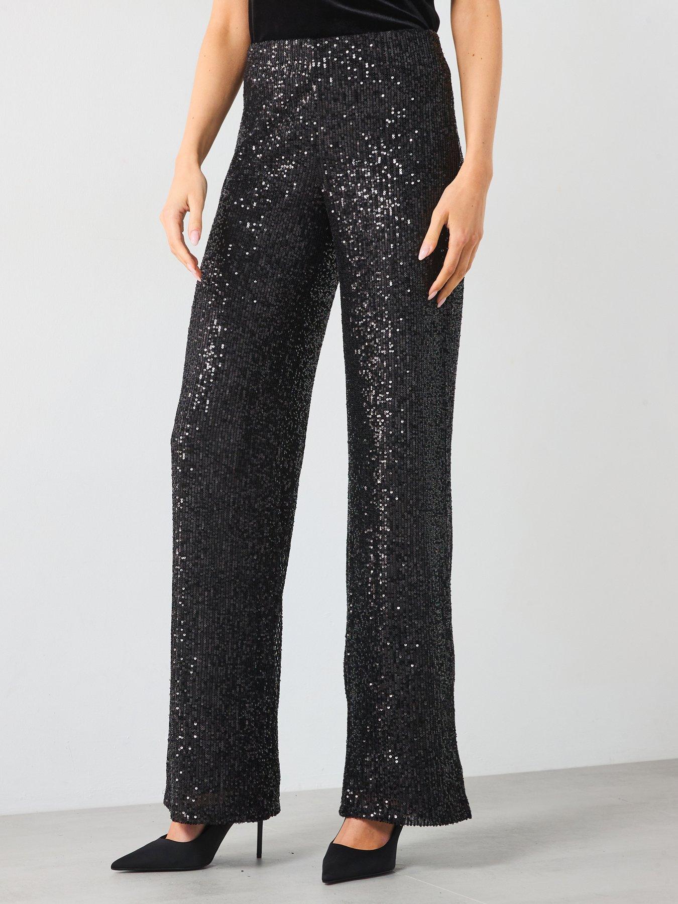 mango-black-sequin-trousers