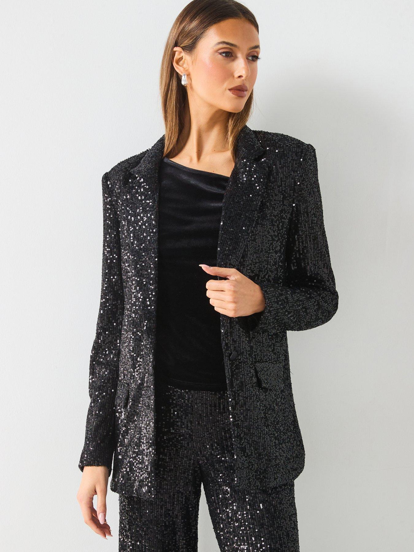 mango-black-sequin-blazer