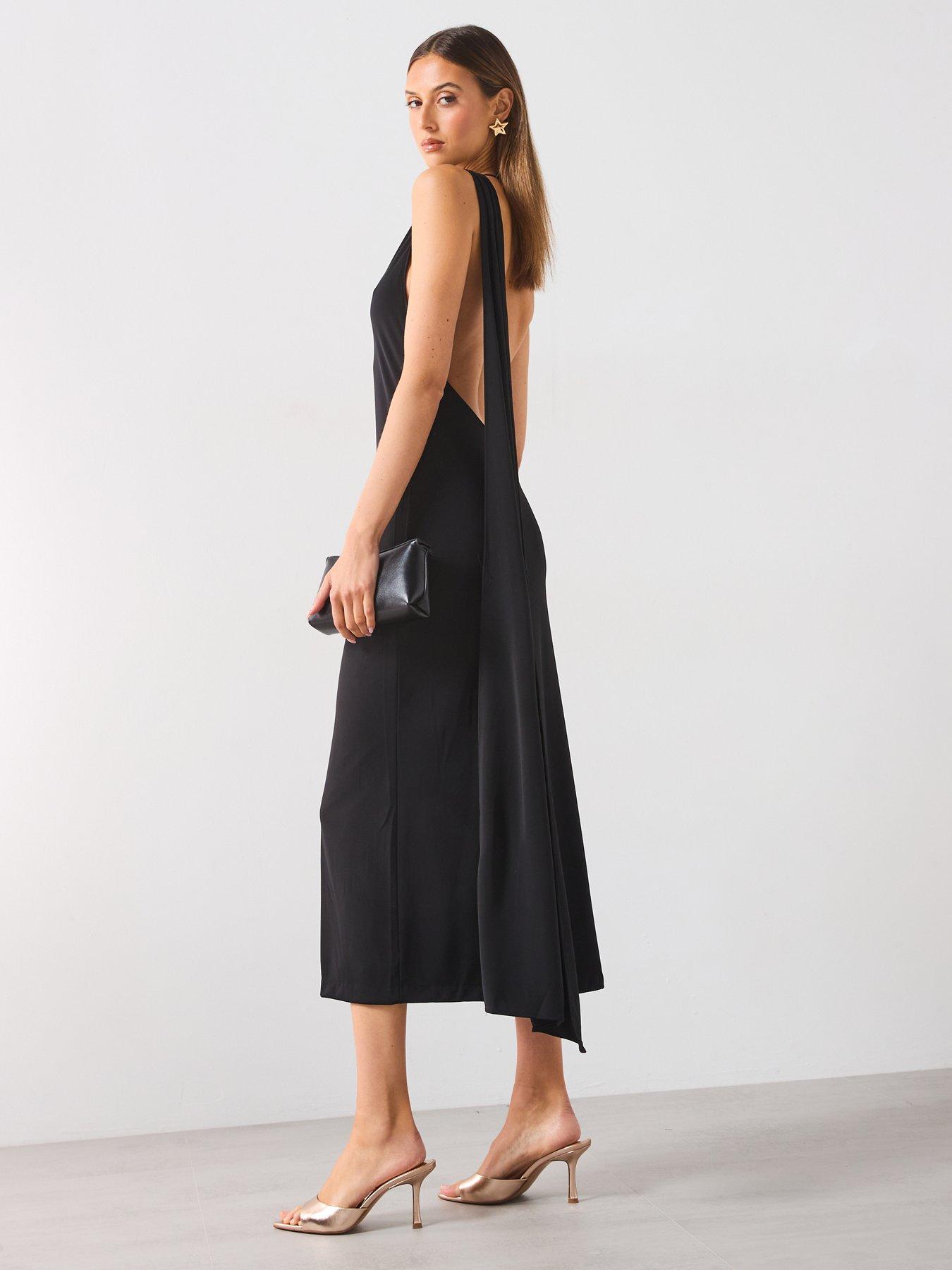 navy blue dress for baby girl Mango - Asymmetrical bow-neck dress main image 1