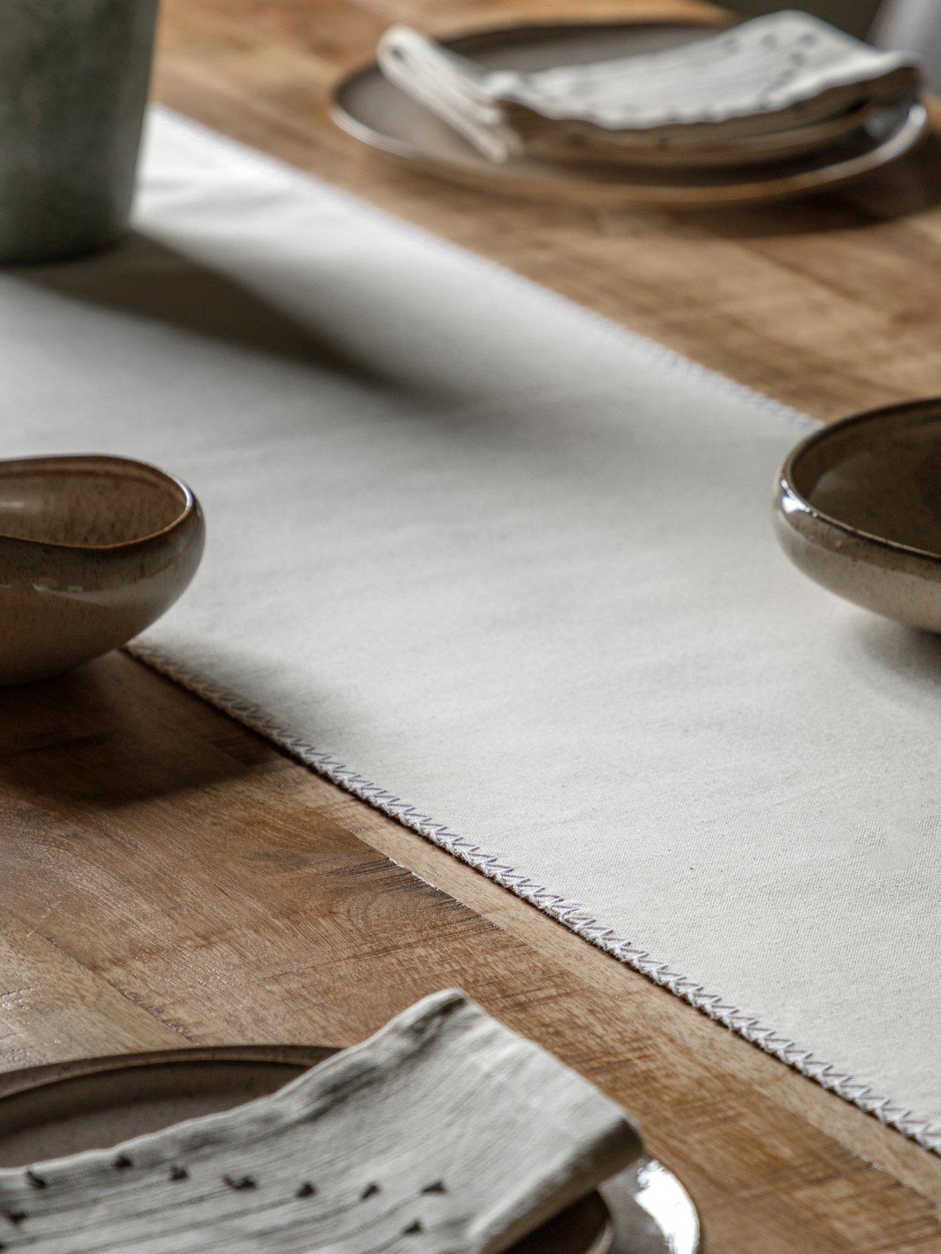 undefined Linen Effect Table Runner - Cream