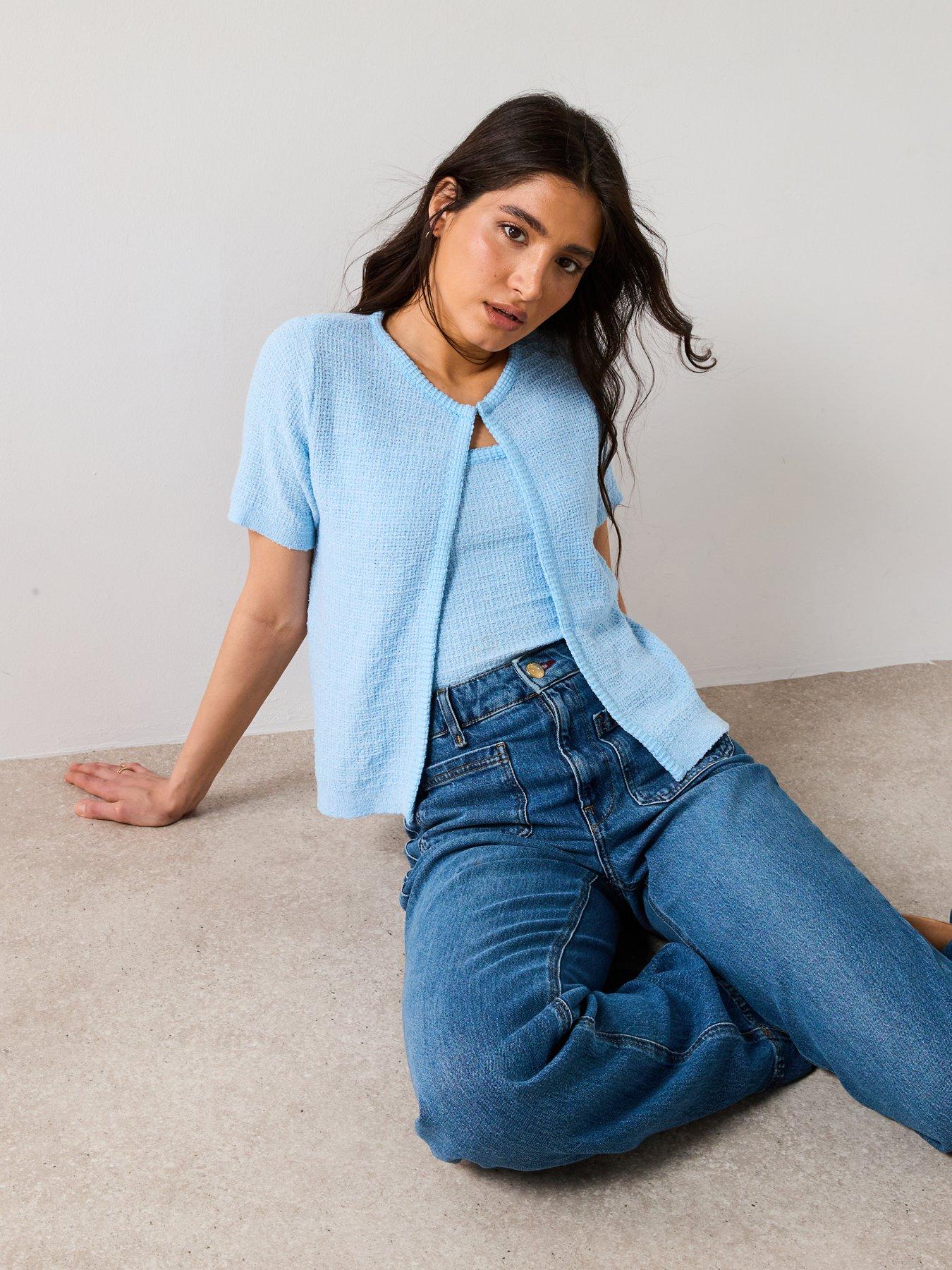 v-by-very-knitted-check-cardigan-co-ord-bluedetail