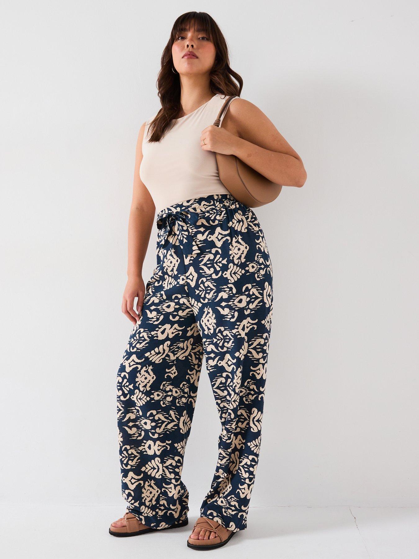 Image 3 of 6 of V by Very Curve Aztec Wide Leg Trouser - Print