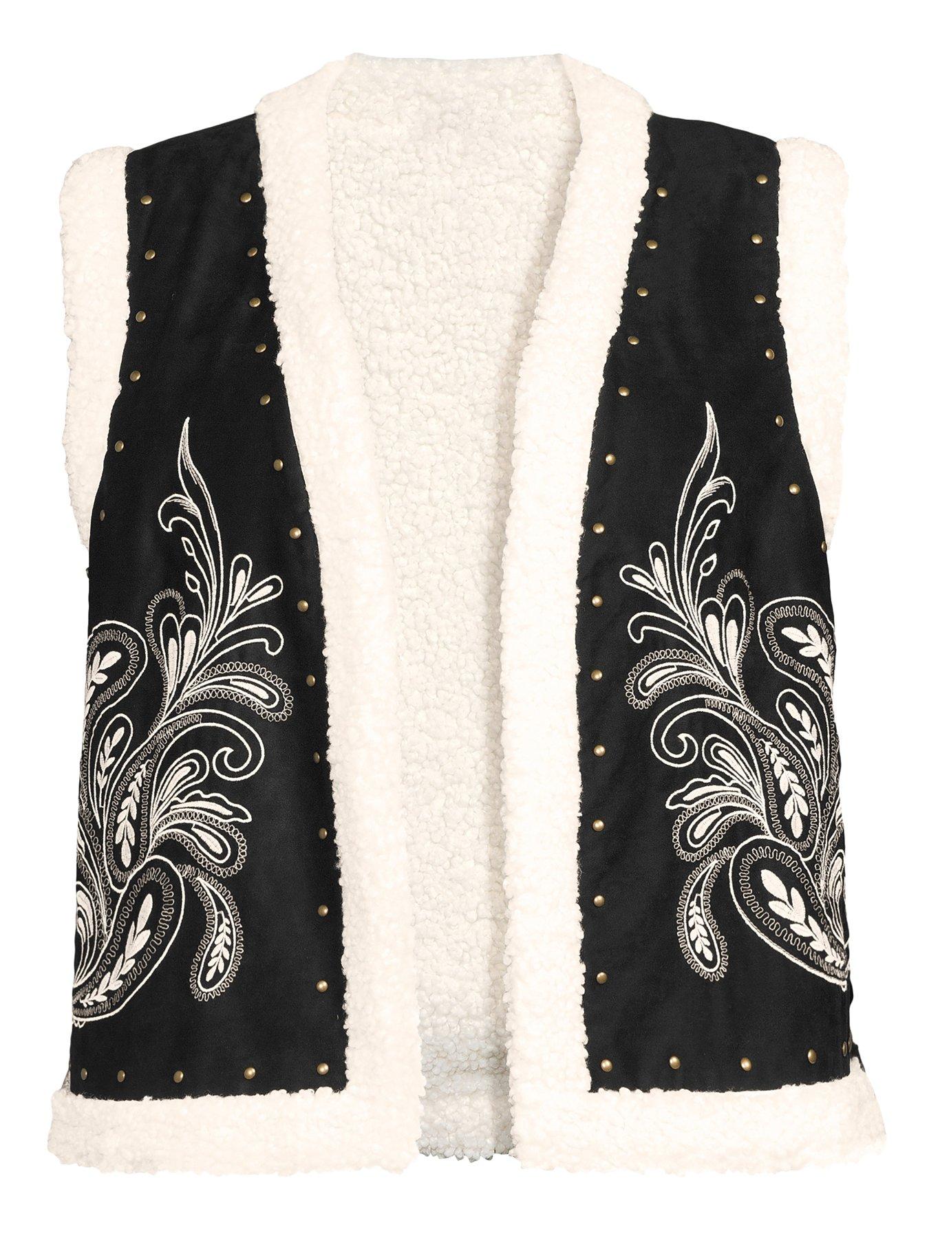 Image 7 of 7 of V by Very Curve Embroidered Waistcoat - Multi