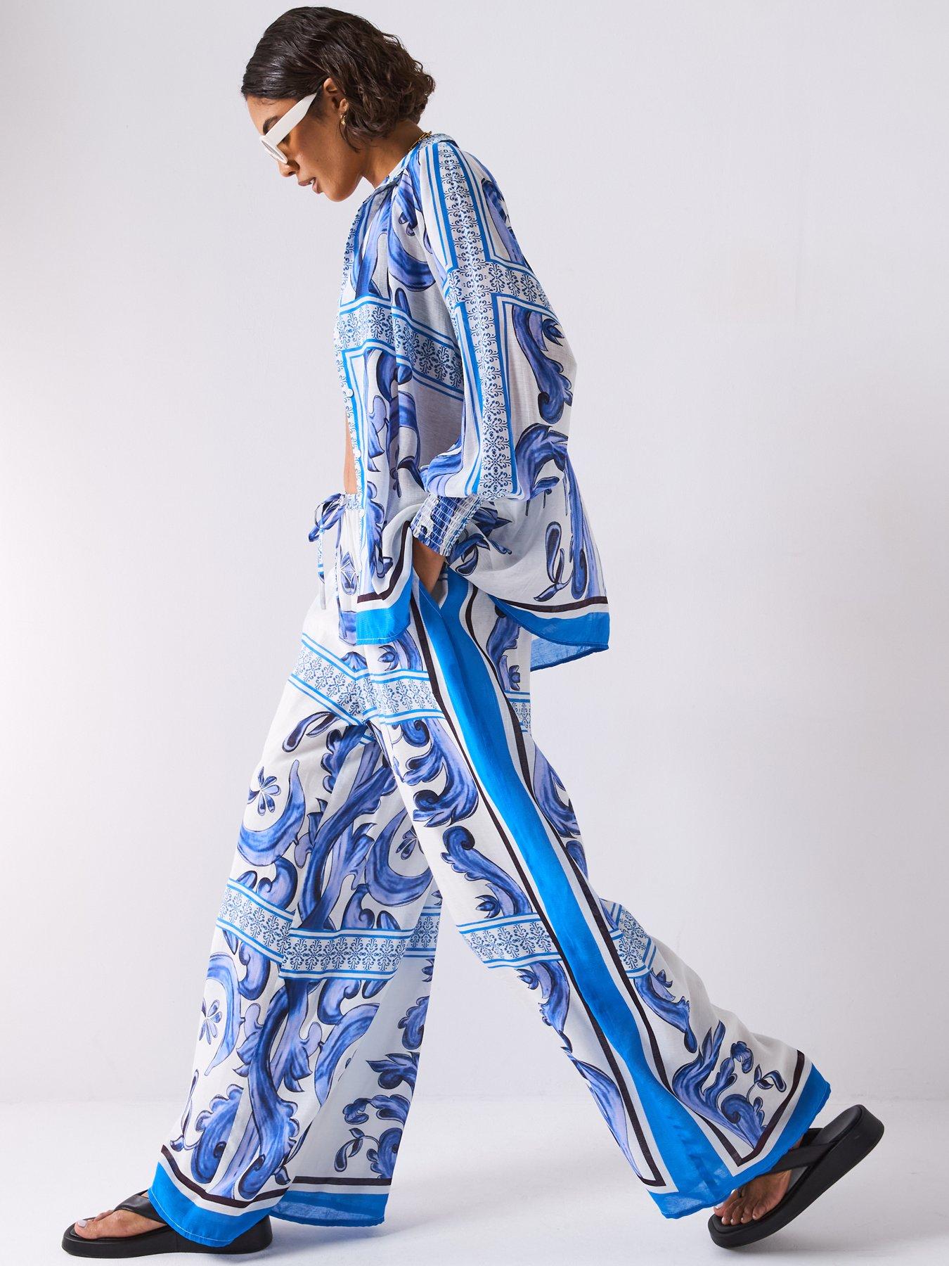 Image 5 of 6 of V by Very Oversized Printed Shirt Co-Ord - Blue