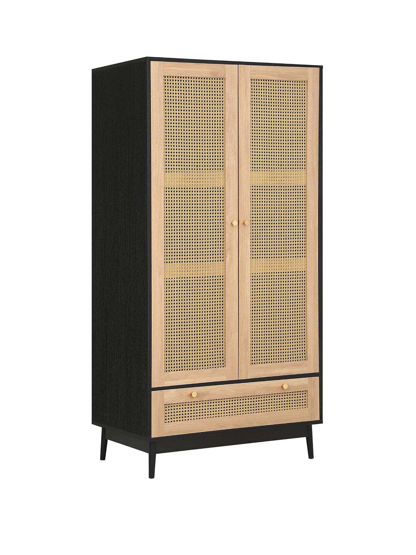 birlea-croxley-2-door-1-drawer-rattan-wardrobeback