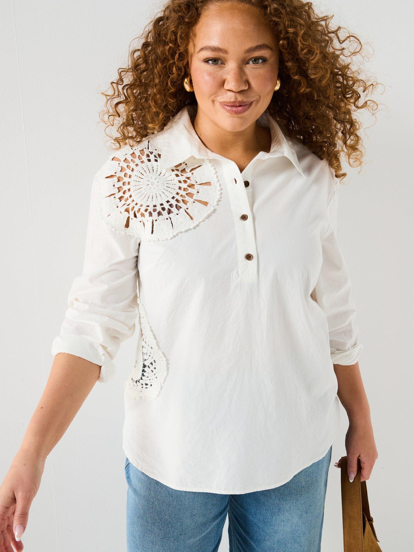v-by-very-curve-applique-crochet-shirt-whitefront