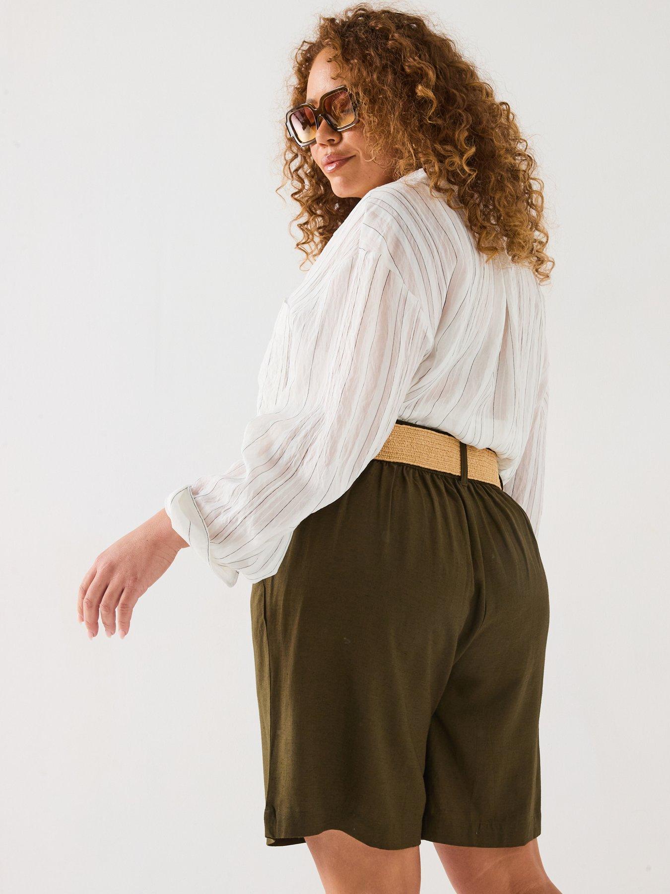 v-by-very-curve-belted-linen-shorts-khakidetail