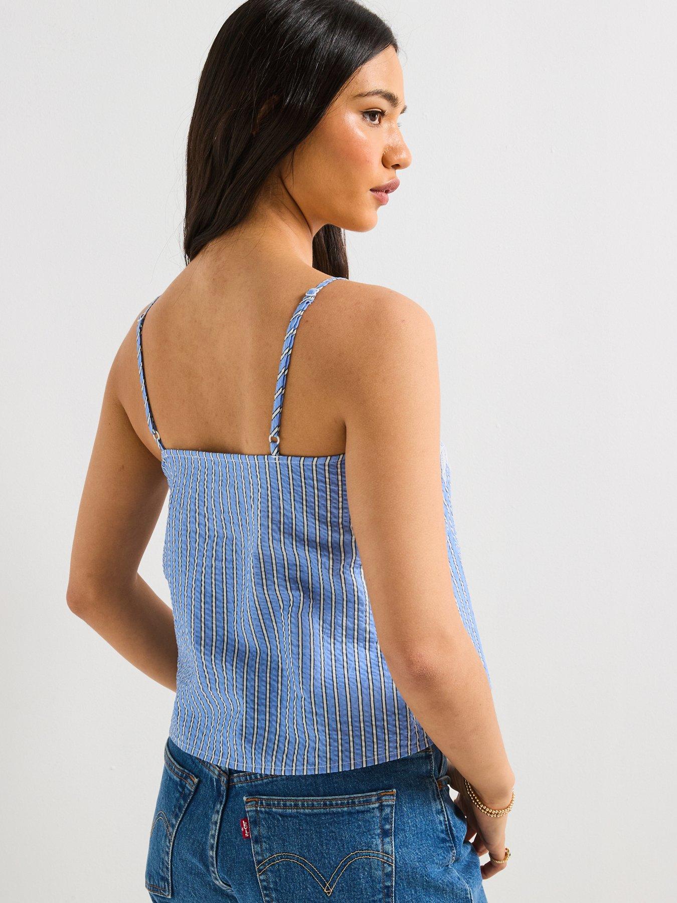 Image 2 of 6 of V by Very Stripe Cami - Blue