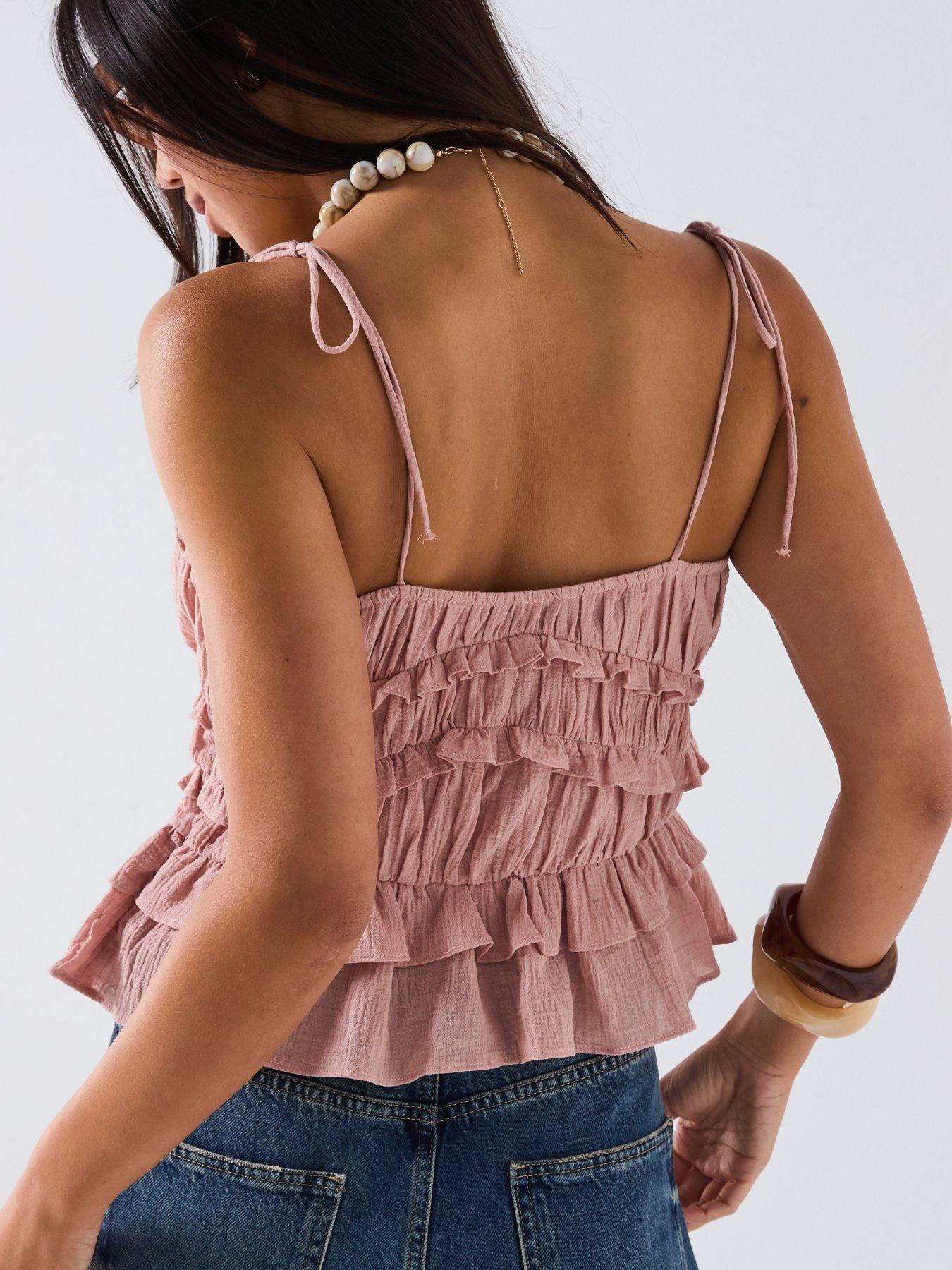 Image 6 of 6 of V by Very Corsage Ruffle Cami - Pink