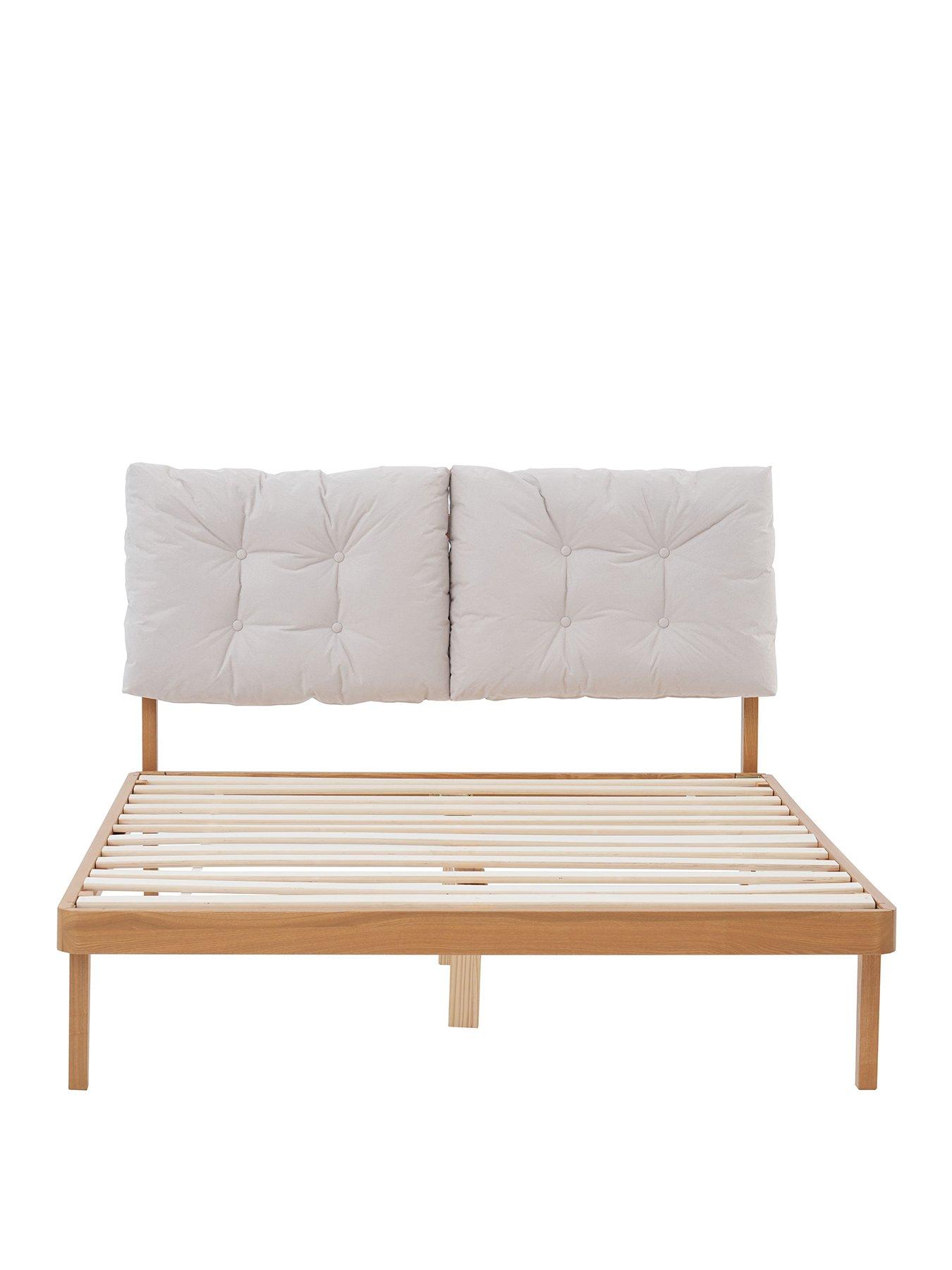 birlea-ander-bed-frame-with-cushion-headboard-brownstillFront