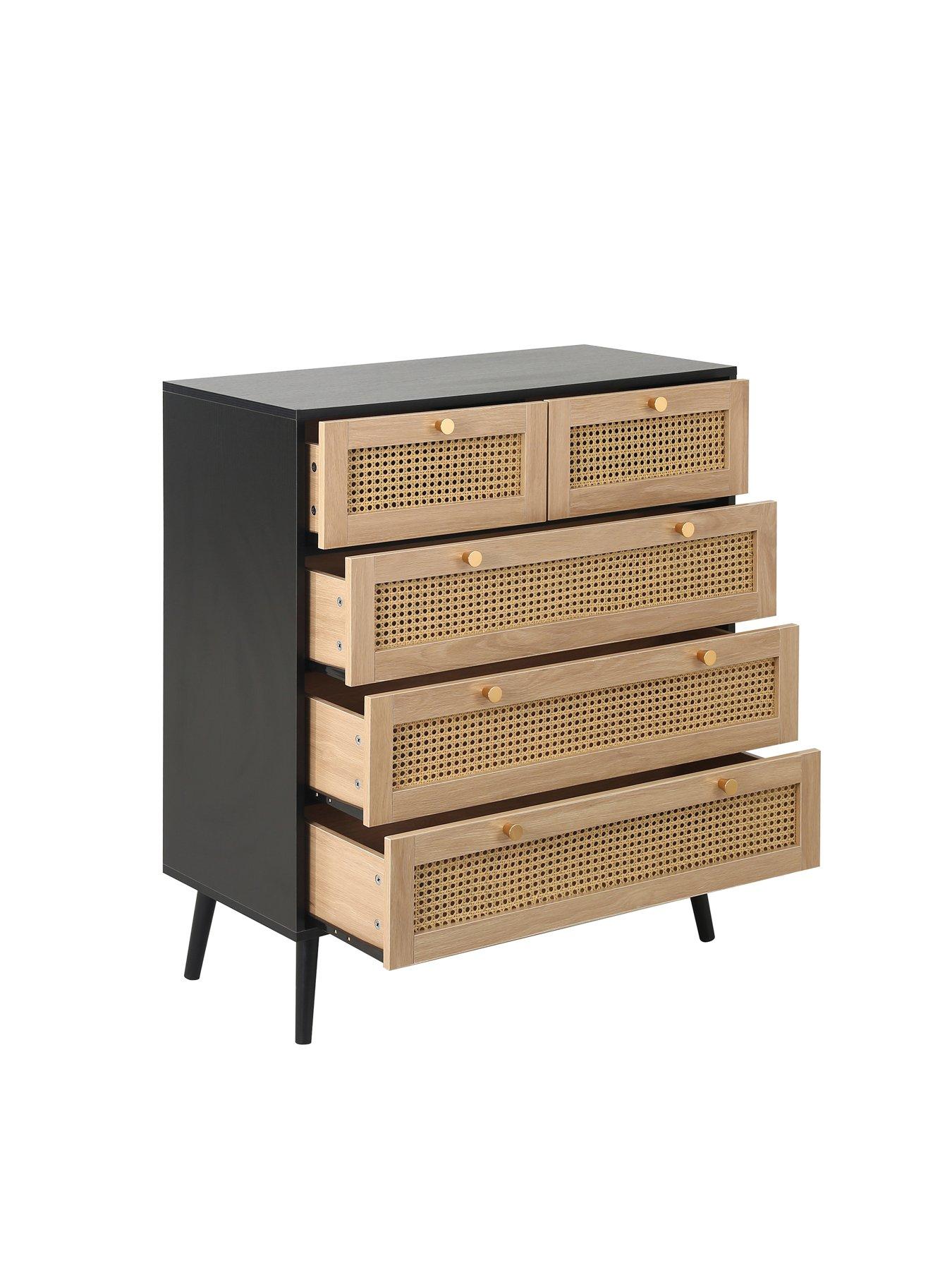 birlea-croxley-5-drawer-rattan-chestoutfit