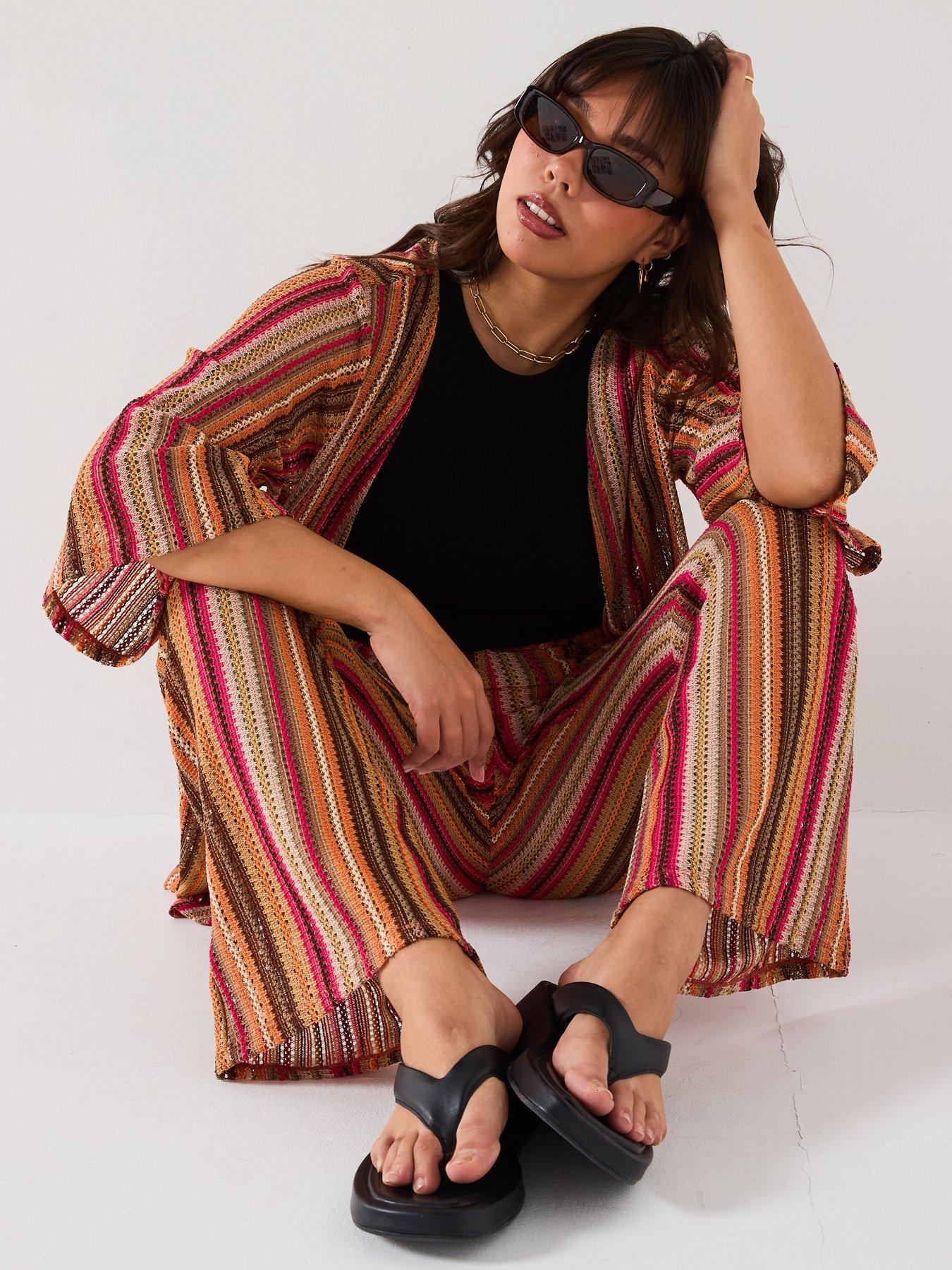 Image 5 of 6 of V by Very Curve Crochet Kickflare Trouser Co-Ord - Multi