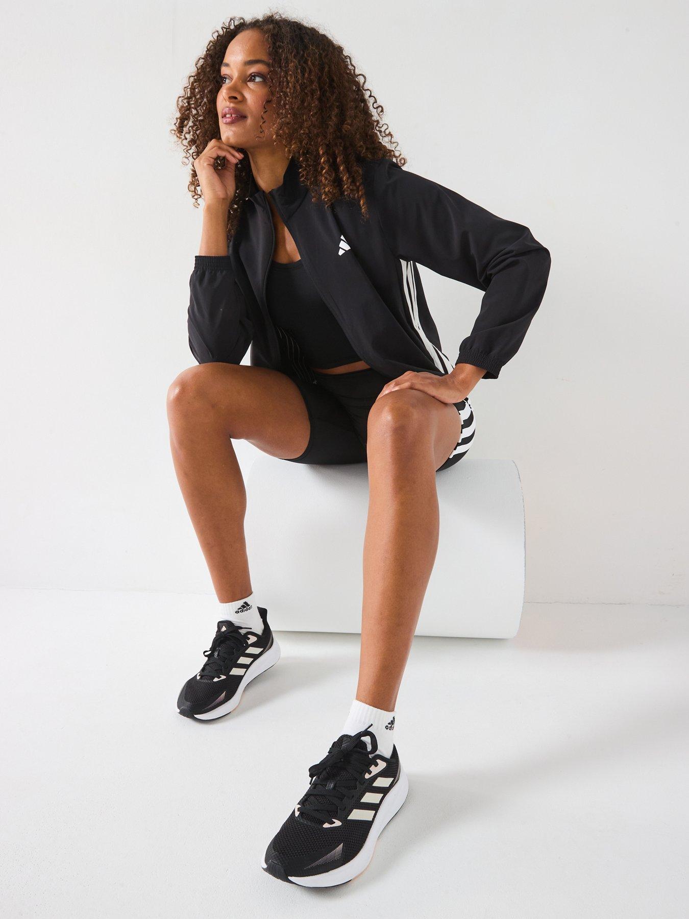 adidas-womens-train-essentials-3-stripe-woven-jacket-blackfront