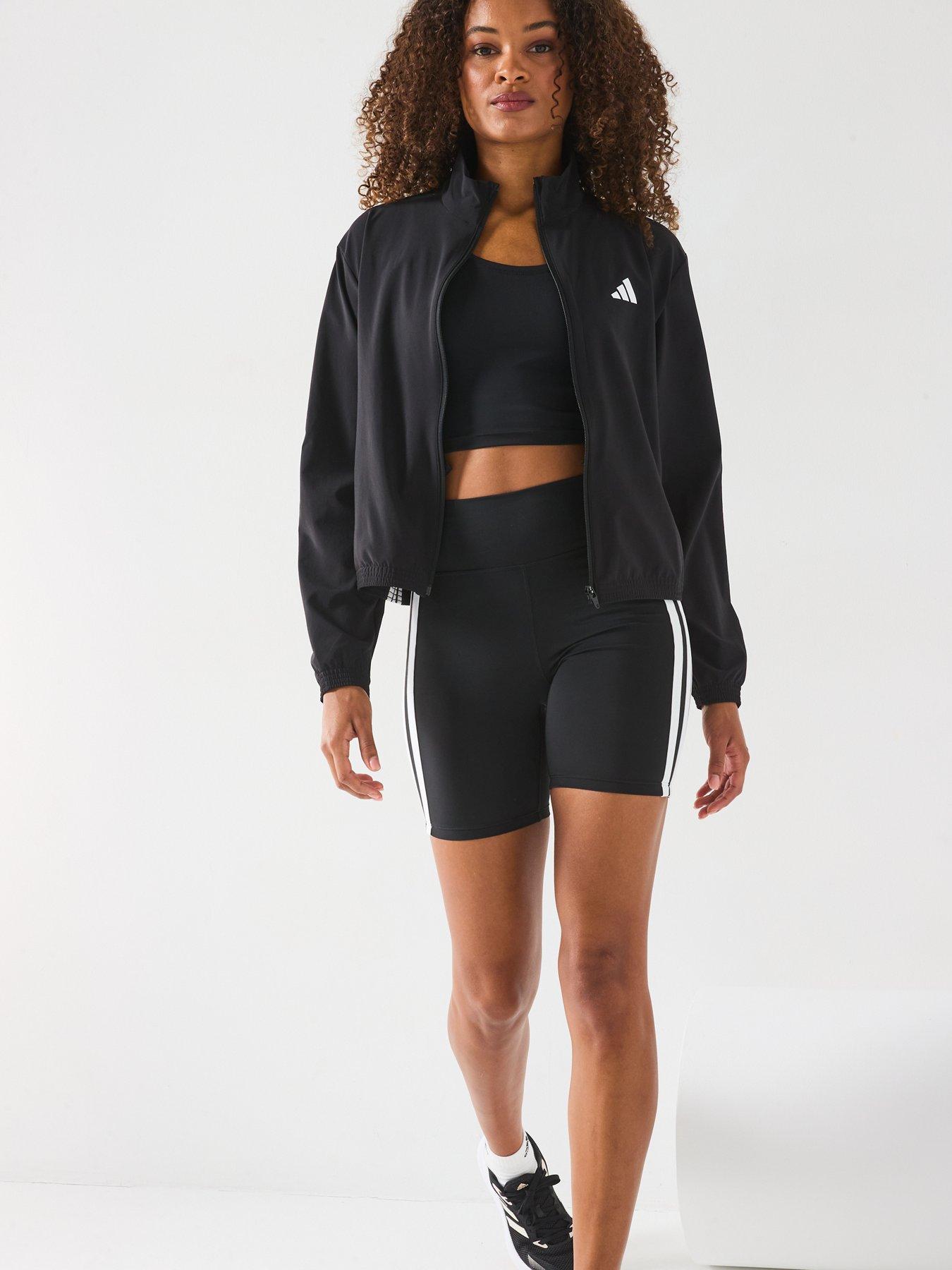 Image 5 of 6 of adidas Womens Train Essentials 3 Stripe Woven Jacket - Black