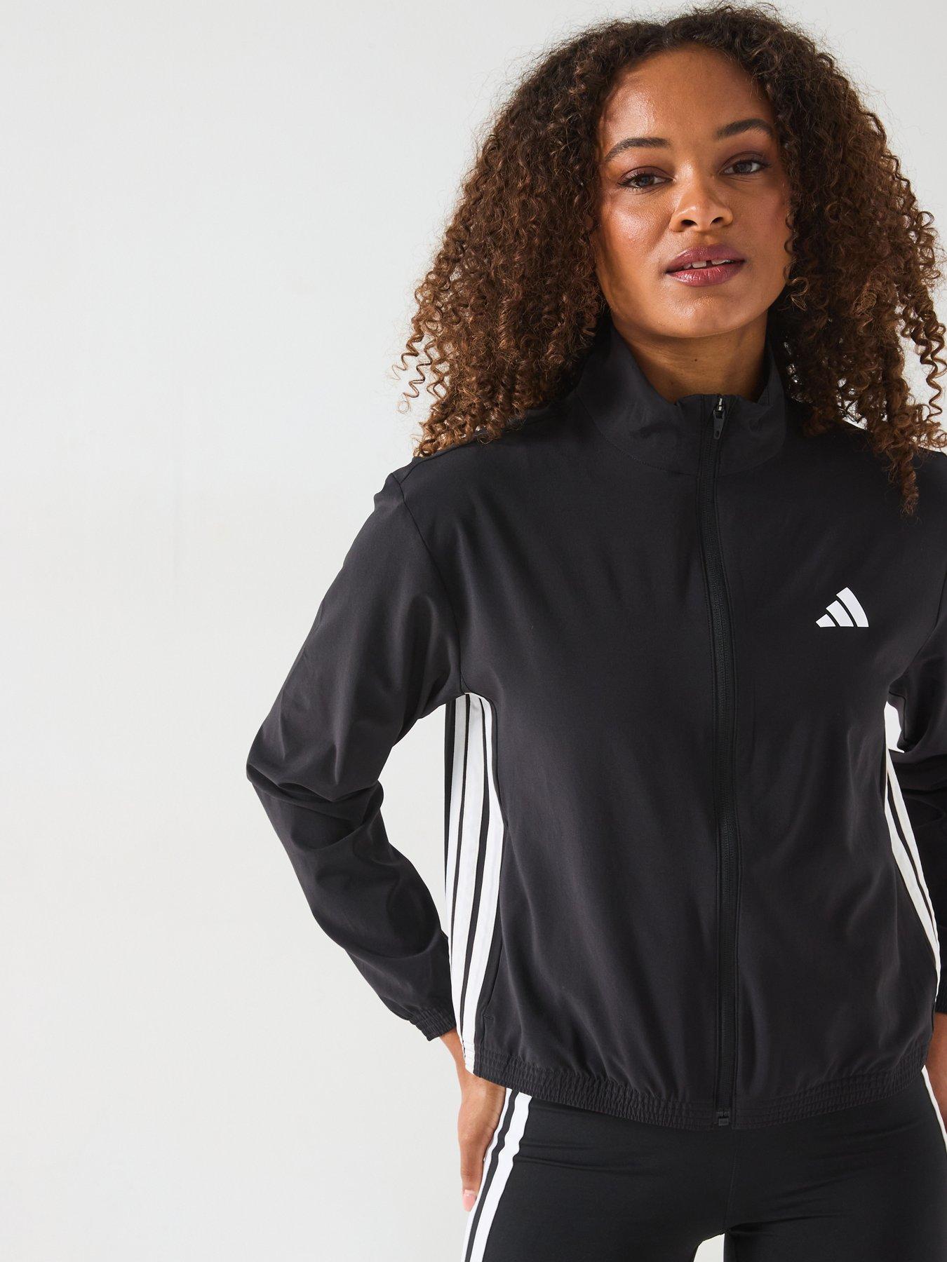 Image 6 of 6 of adidas Womens Train Essentials 3 Stripe Woven Jacket - Black