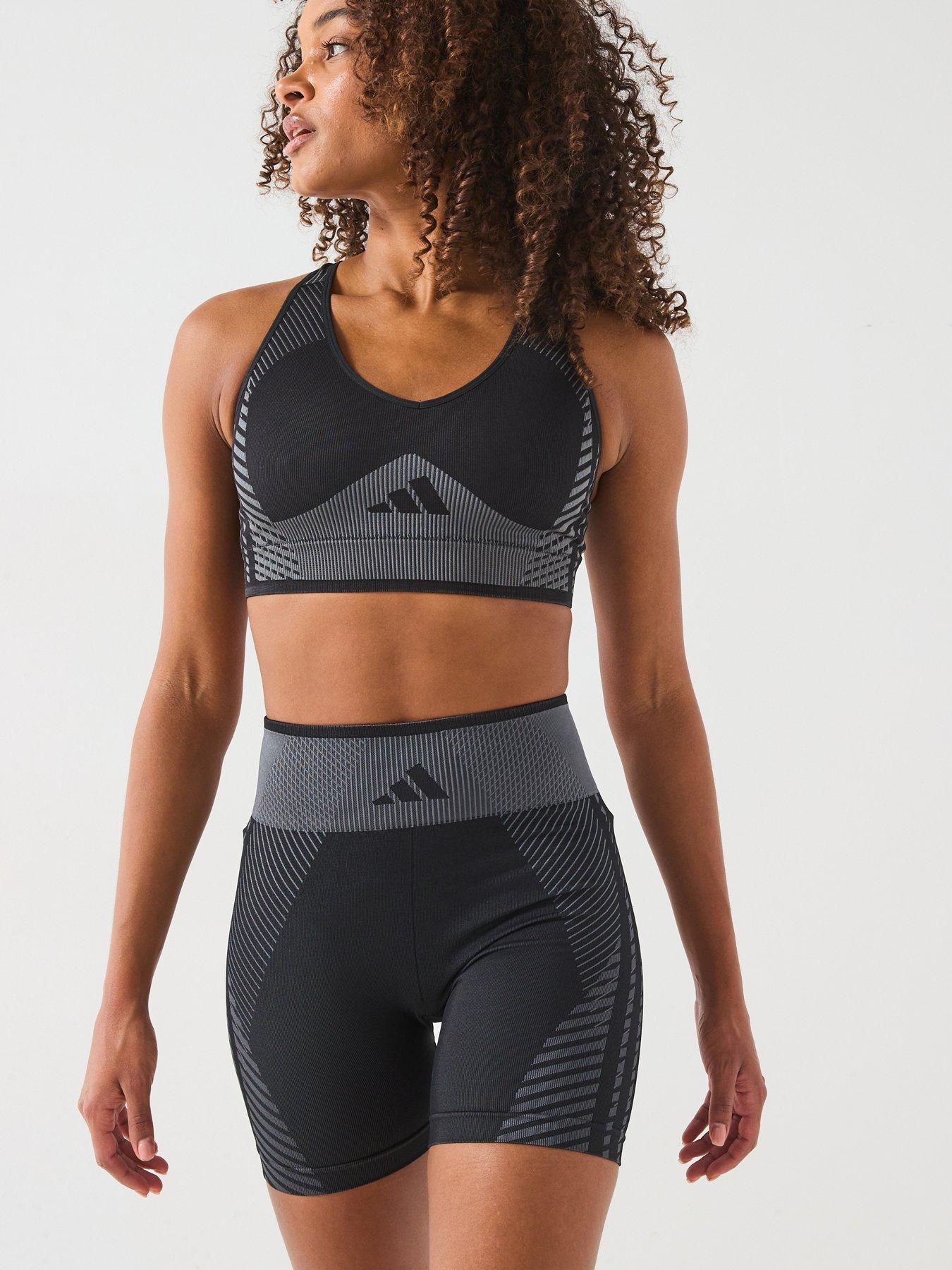 adidas Womens Training Knit Low Support Sports Bra - Black